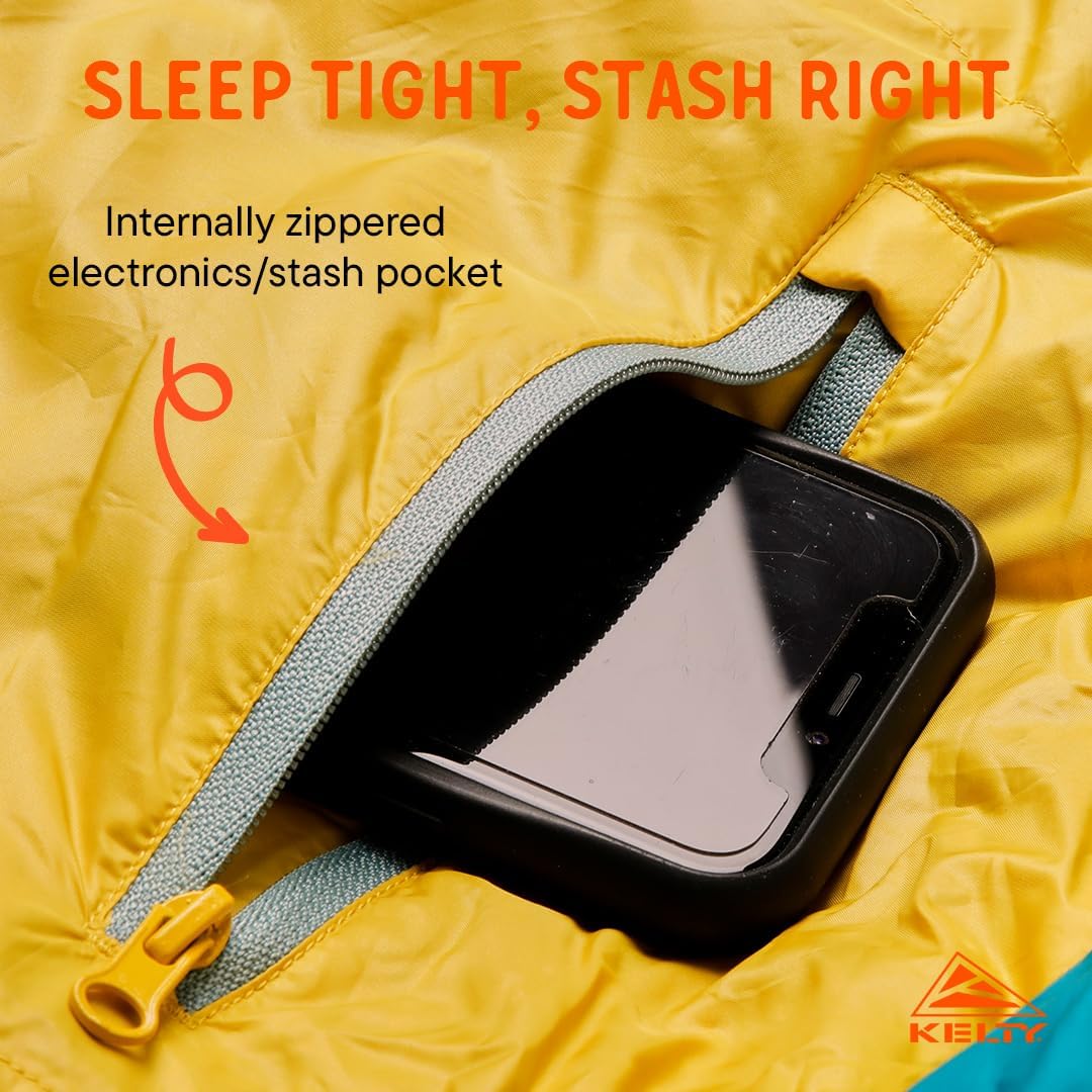 Kelty Cosmic 20 Down Mummy Sleeping Bag for Backpacking, Campers, 550 Fill Power, Recycled Fabrics with PFAS-Free DWR, Designed in Sunny Colorado,