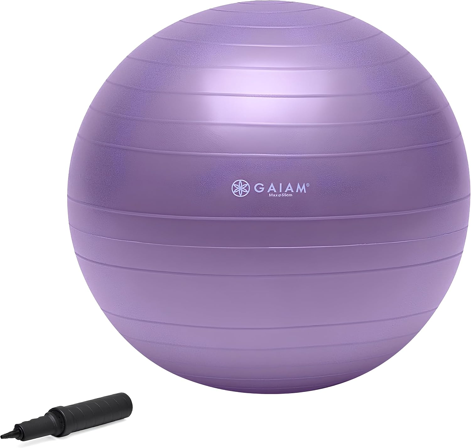 Gaiam Balance Ball Kit, Anti-Burst Stability Ball with Pump | 55cm Anti-Burst Ball | Textured Grip Surface | Air Pump Included | Core & Stability Training | Home Use
