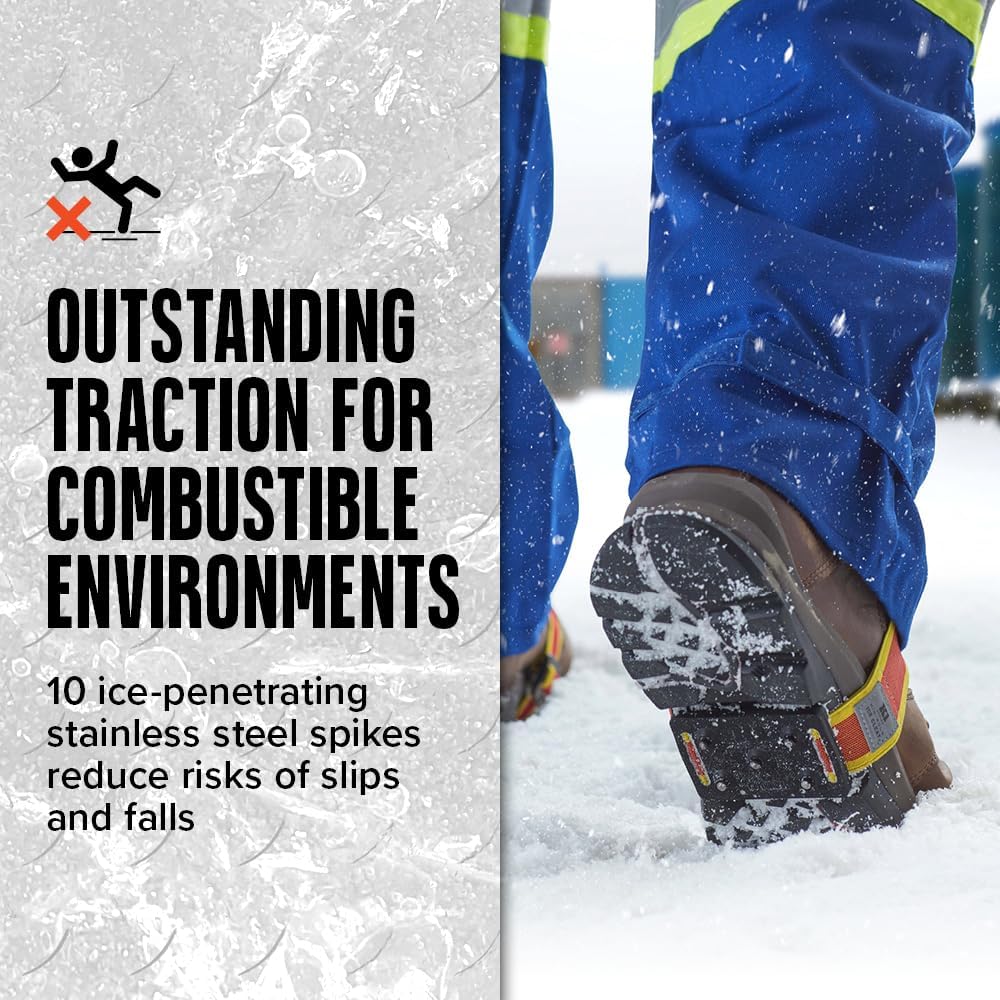 K1 Mid-Sole Ice Cleats for Men & Women - Rotatable Traction Aids For Winter Snow - Hi Vis - Low Profile