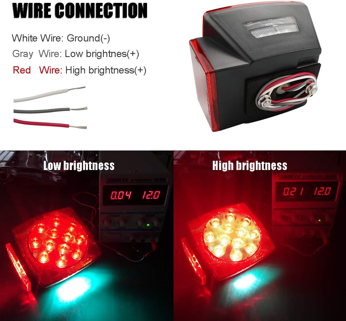 iBrightstar IP68 Waterproof Square Trailer Lights kit