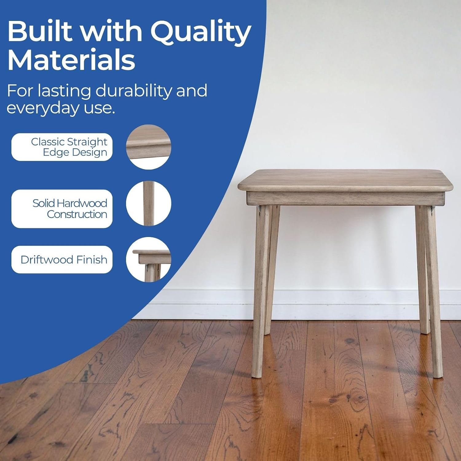Stakmore Classic Straight Edge Square Wood Folding Table, 32x32, Oak | Foldable Card Table, Wooden Tabletop Furniture for Cards, Board Games & Dining
