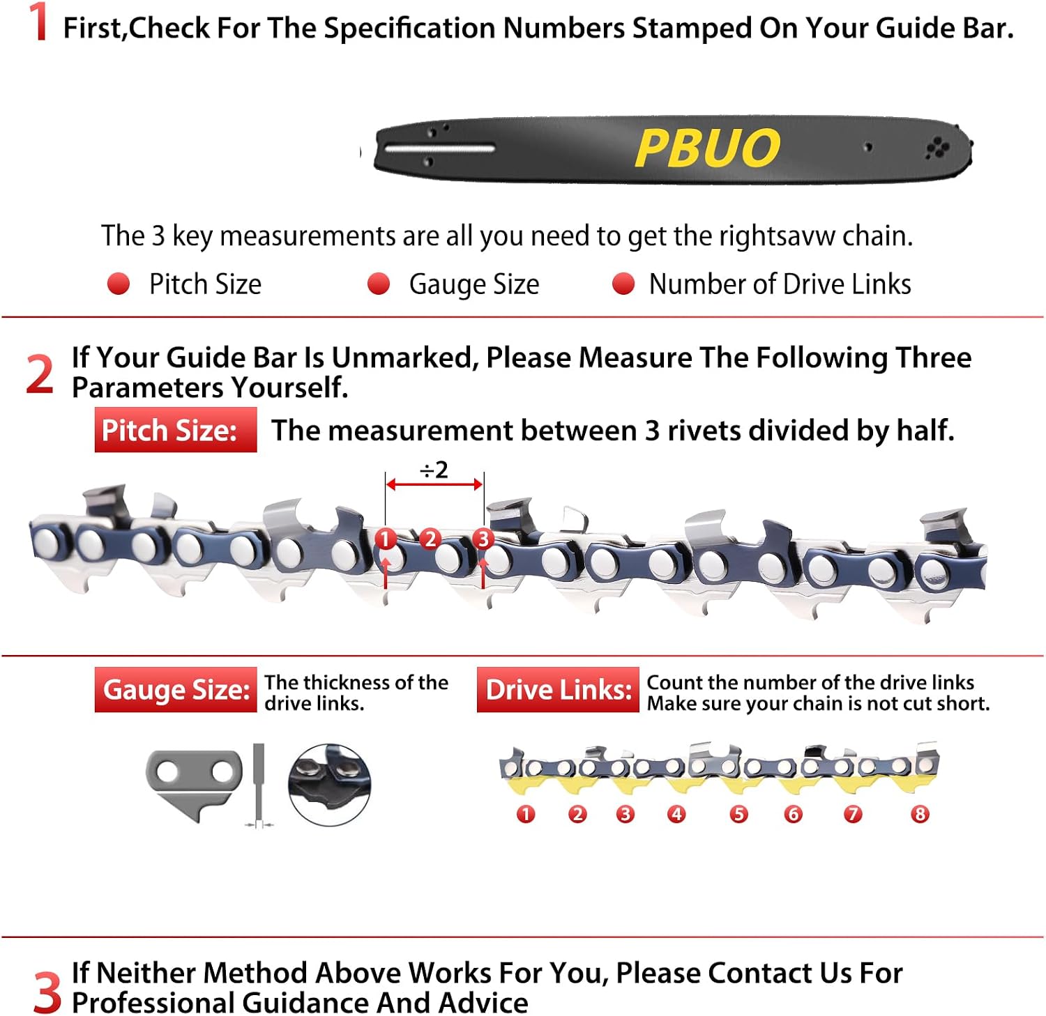 18 Inch Chainsaw Chain Replacement .325" Pitch .063" Gauge 68 Drive Links, Fits Stihl (PRE 2023 .063" Gauge) 025, MS250, MS251, 3005 008 4717-36390050068, Full Chisel, 3 Pack | P-Series