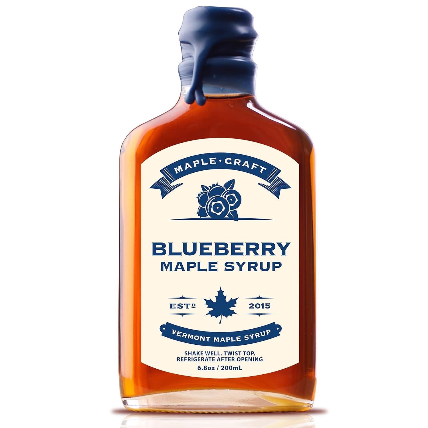 Maple Craft Foods Salted Caramel Maple Syrup – Organic Vermont Maple Syrup with Natural Caramel Flavor & Salt, Gourmet Flavored Syrup for Pancakes, Coffee, Baking and Desserts, 6.8 oz