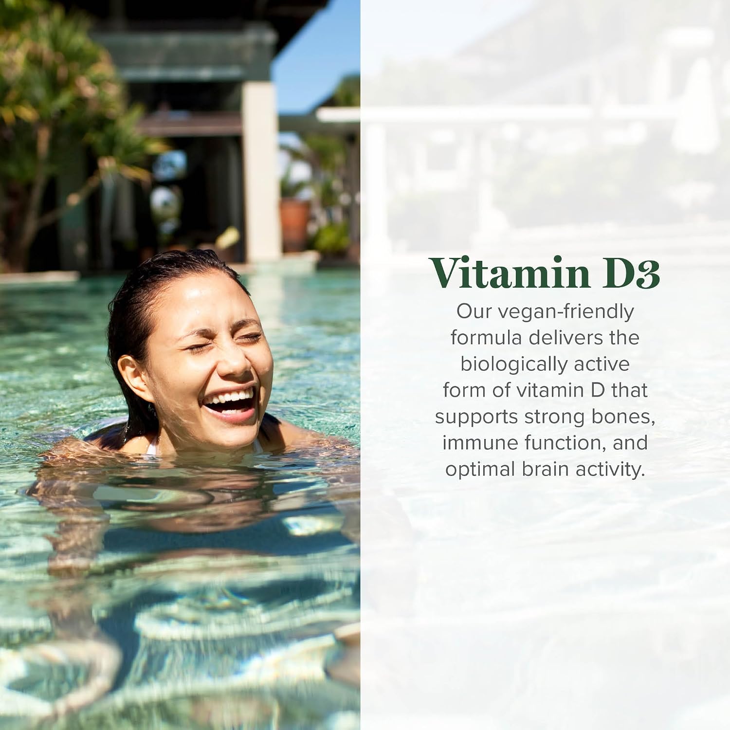 Vitamin D3 5000 IU Liquid Drops, Vegan, Immune & Bone Support (2 Oz)