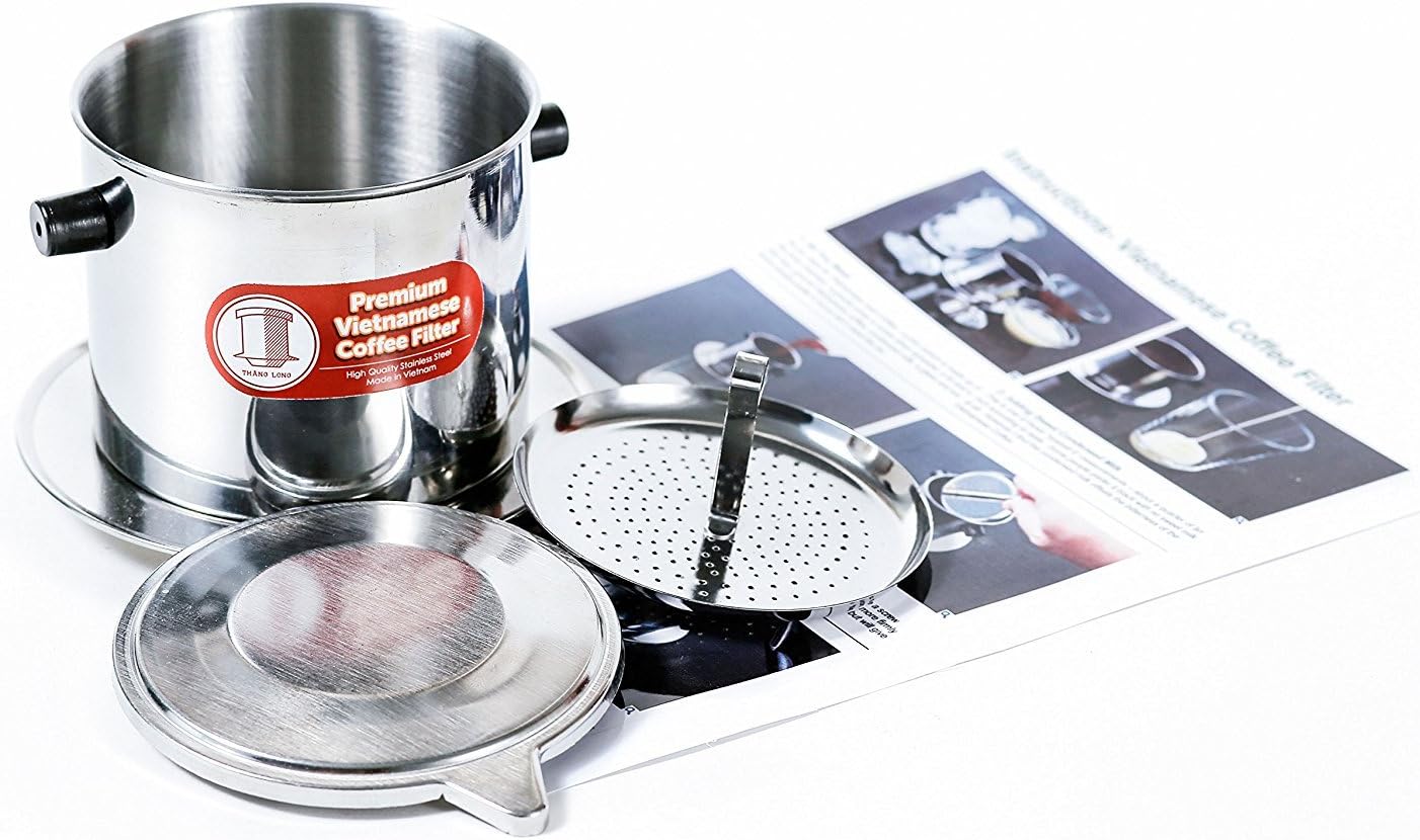 Vietnamese Drip Coffee Maker Filter. Single Cup Serve. Inox. 6 oz Small Stainless Steel