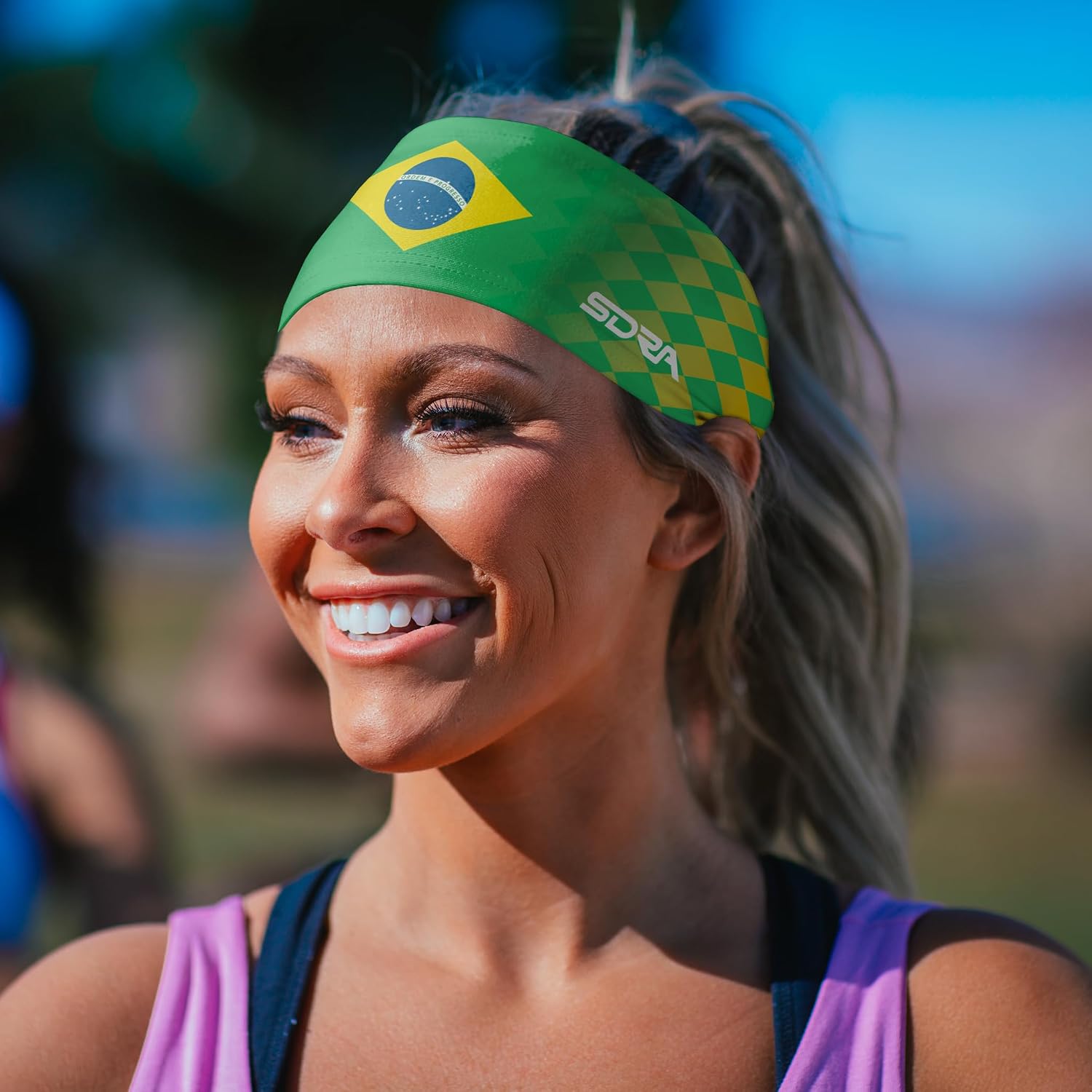 Suddora Country Flag Headbands, Wide National Flag Headbands for Sports Events, Non-Slip Fabric Sweatbands for Soccer, Tennis, Workout, Costume