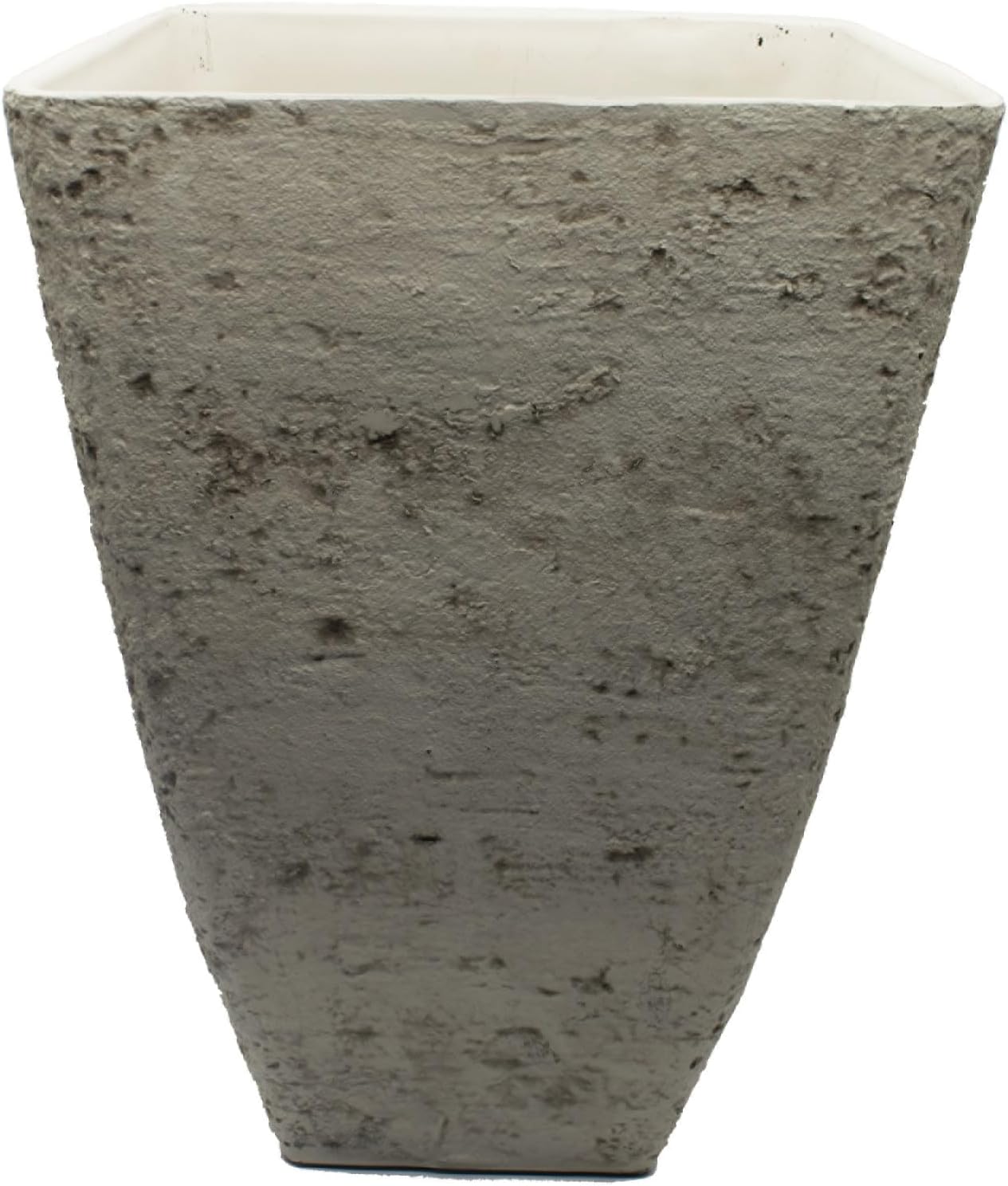 The HC Companies Tahoe Tall Square Planter - Weather-Resistant Indoor & Outdoor Plant Pot - Premium Decorative Planter Made from Crushed Stone Resin (23”H, White Birch, Pack of 1)