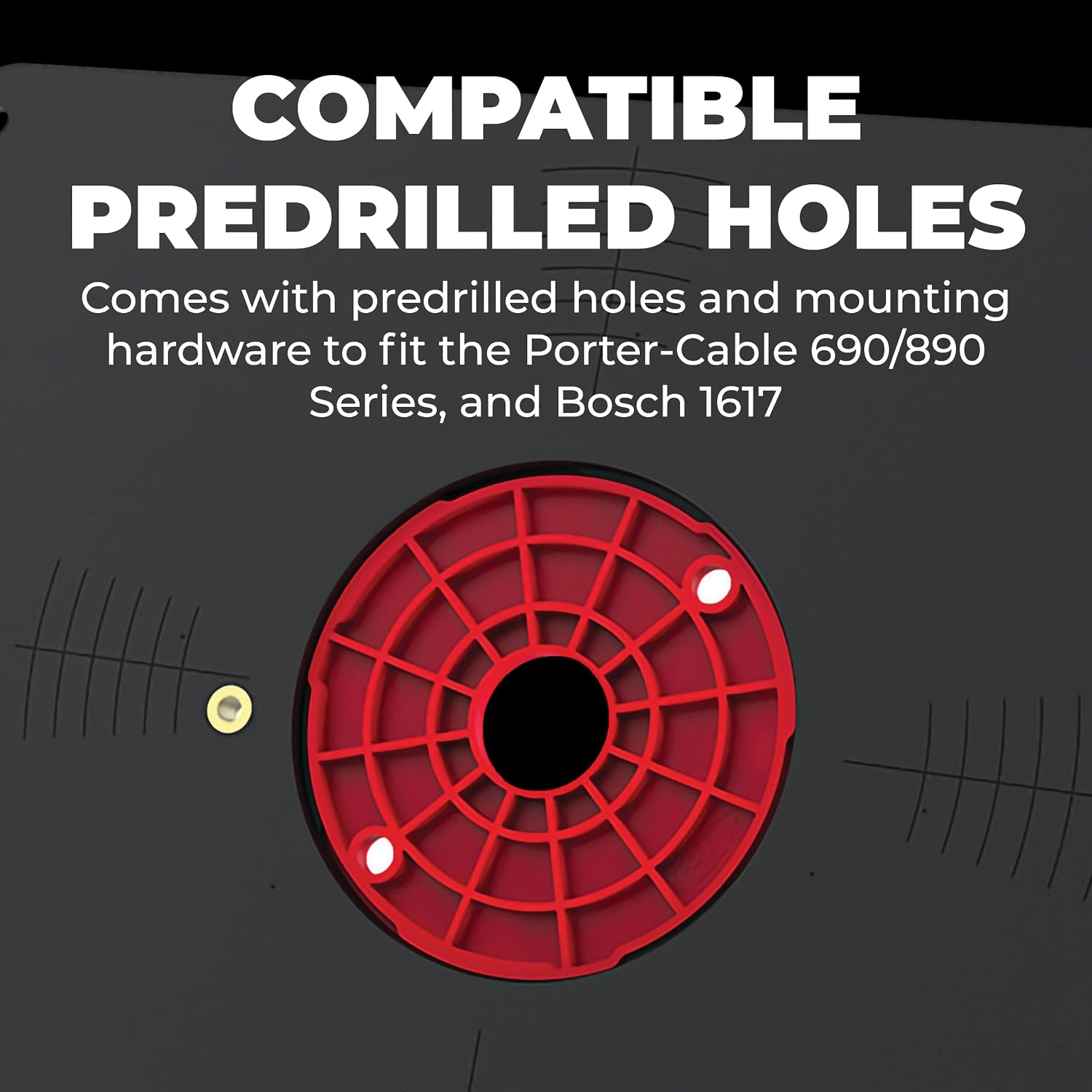 Kreg Precision Router Table Insert Plate - Predrilled for Porter Cable 690 890 and Bosch 1617 Routers - Level-Loc Rings - PRS4036