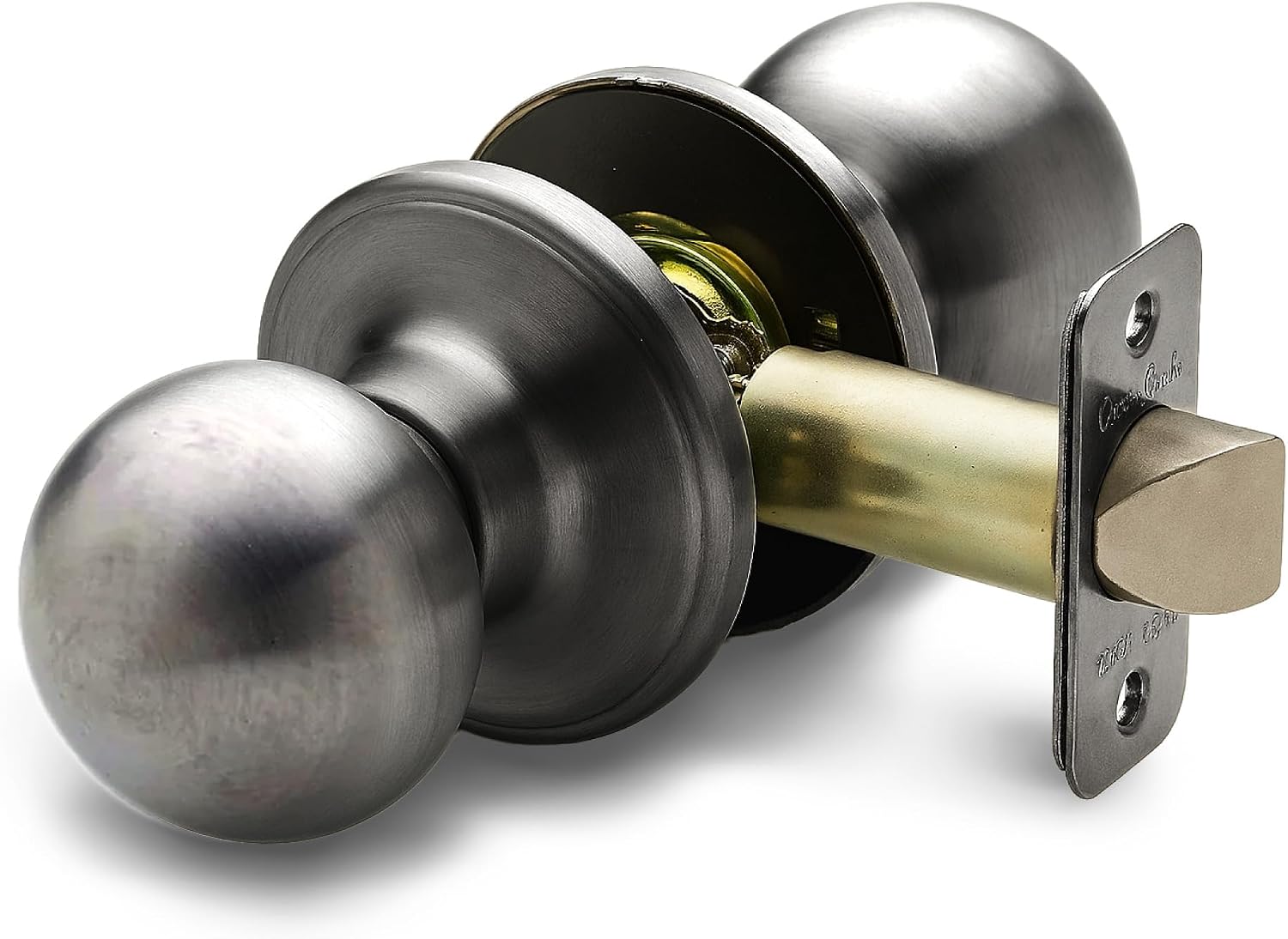 Copper Creek Privacy Interior Door Knob – ANSI Grade-3 Certified, Modern Heavy Duty Handle, Easy Install and Reversible for Bedroom, Bathroom & Closets – Satin Stainless (1 Pack)