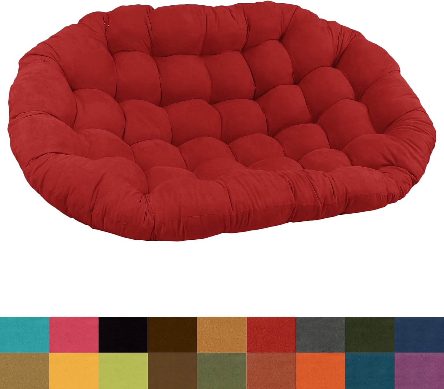 Blazing Needles Solid Microsuede Double Papasan Chair Cushion, 58" x 6" x 78", Black