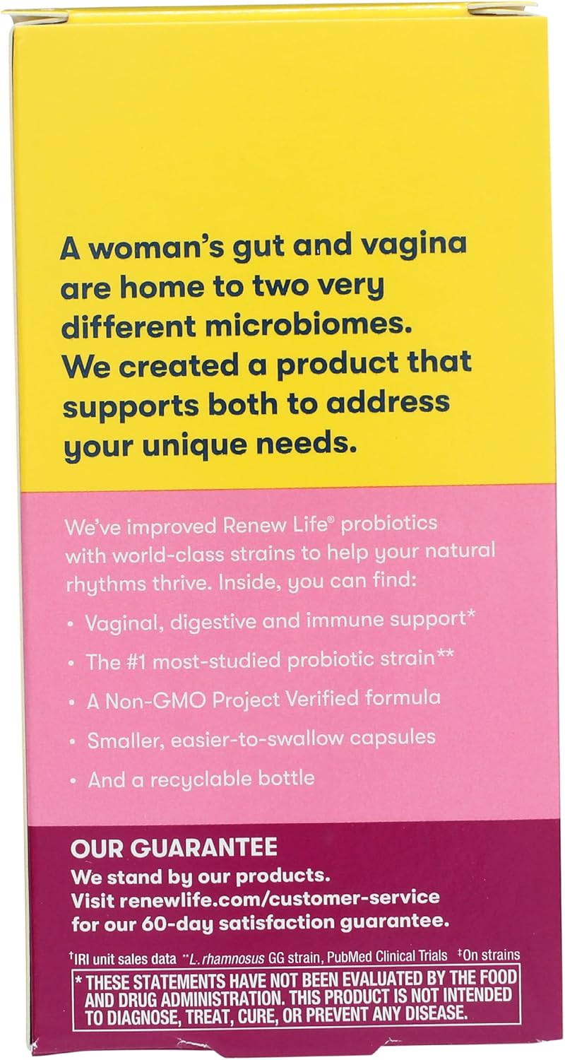 Renew Life Women's Probiotic 25 Billion CFU | 30 Vegetarian Capsules | Supports Urinary, Digestive, and Immune Health | Dairy, Soy and Gluten-Free Supplement