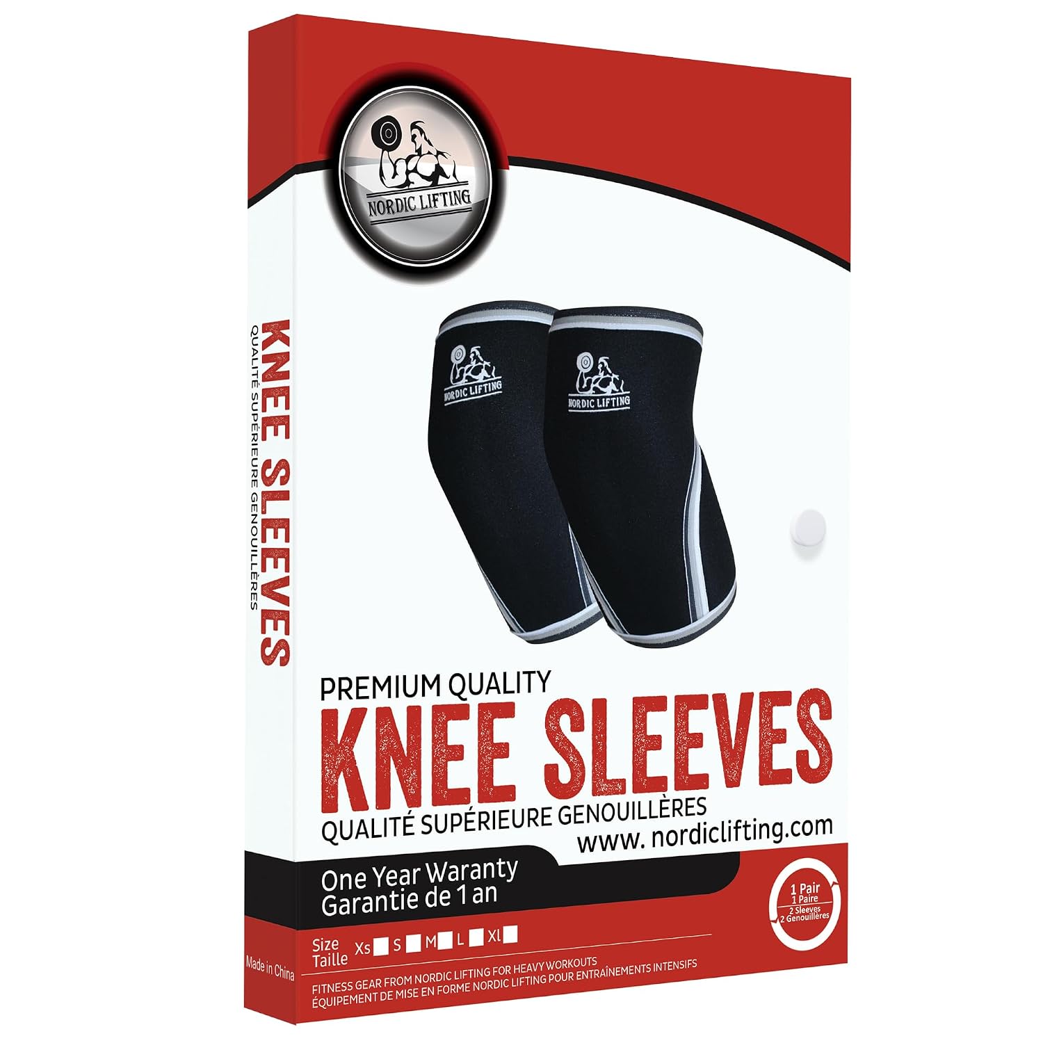 Neoprene Knee Sleeves for Weightlifting, Men, & Women, L | Knee sleeves for Weightlifting and Powerlifting – 7mm Neoprene Compression for Squats and Strength Training