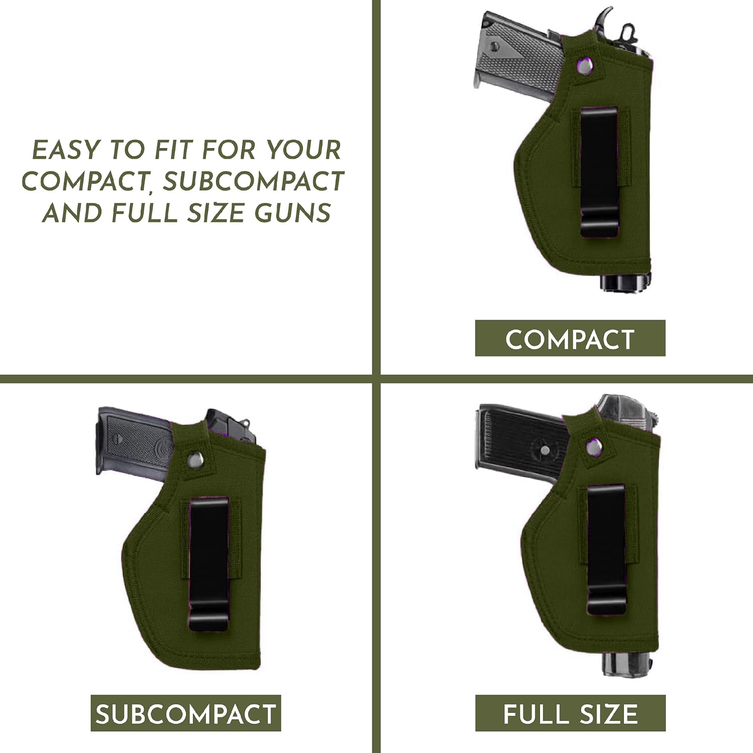 Gun Holsters for Men/Women, 380 Holster for Pistols, Universal Airsoft Right/Left, IWB/OWB 9mm Holsters for Concealed Carry, Fits Glock