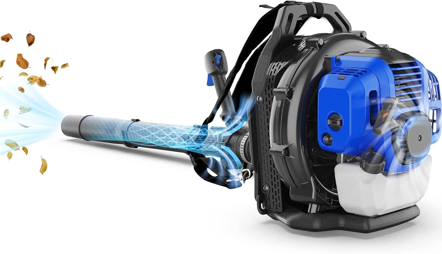 WILD BADGER POWER Leaf Blower Backpack, 43cc Gas Powered Strong Air Flow, Light Weight 17.4 lbs, Ideal for Leaf, Sand, Gravel, Snow, Yard and Driveway