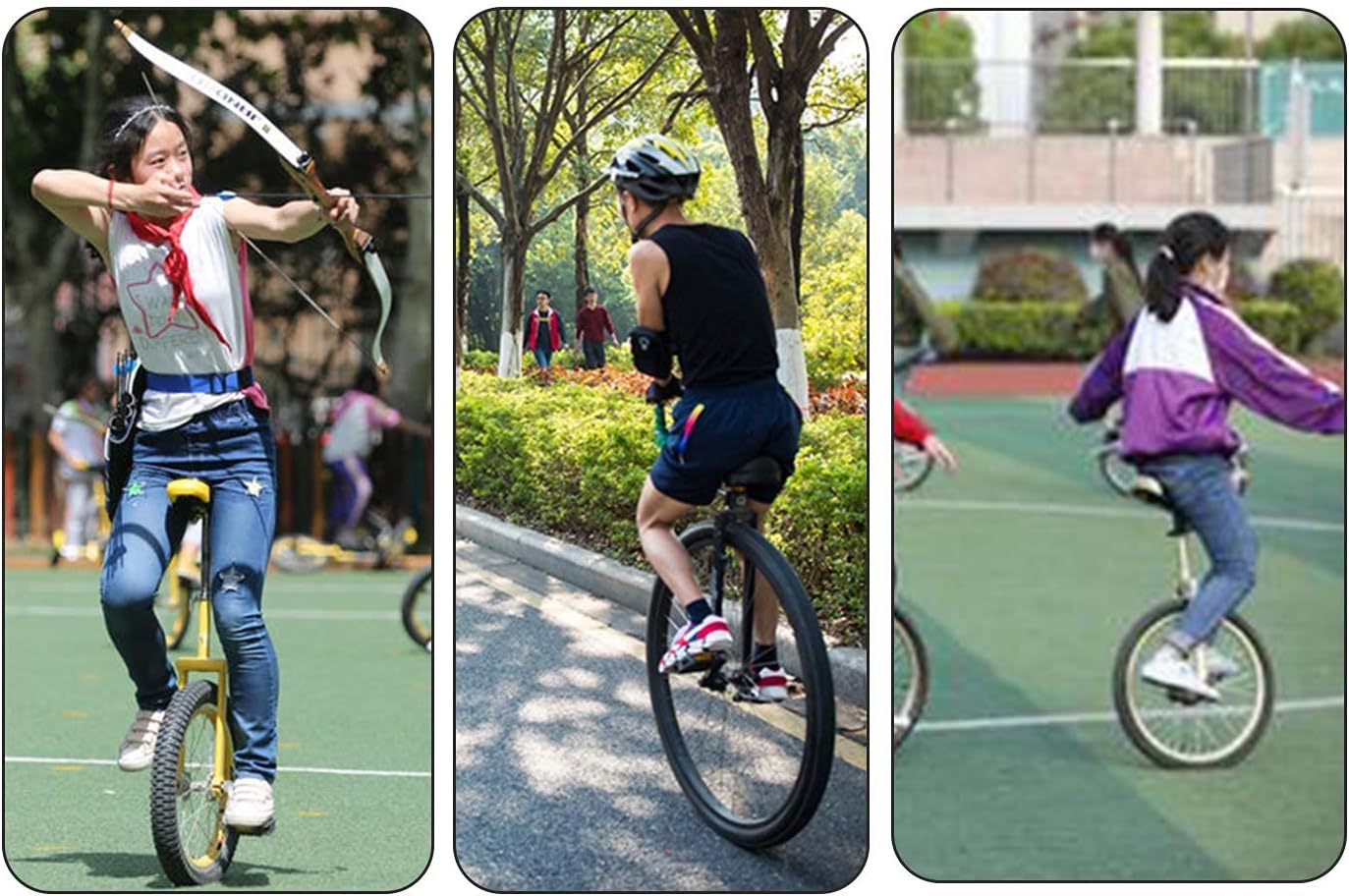Nisorpa 20" Inch Unicycle Classic Black One Wheel Bike for Kids Adults