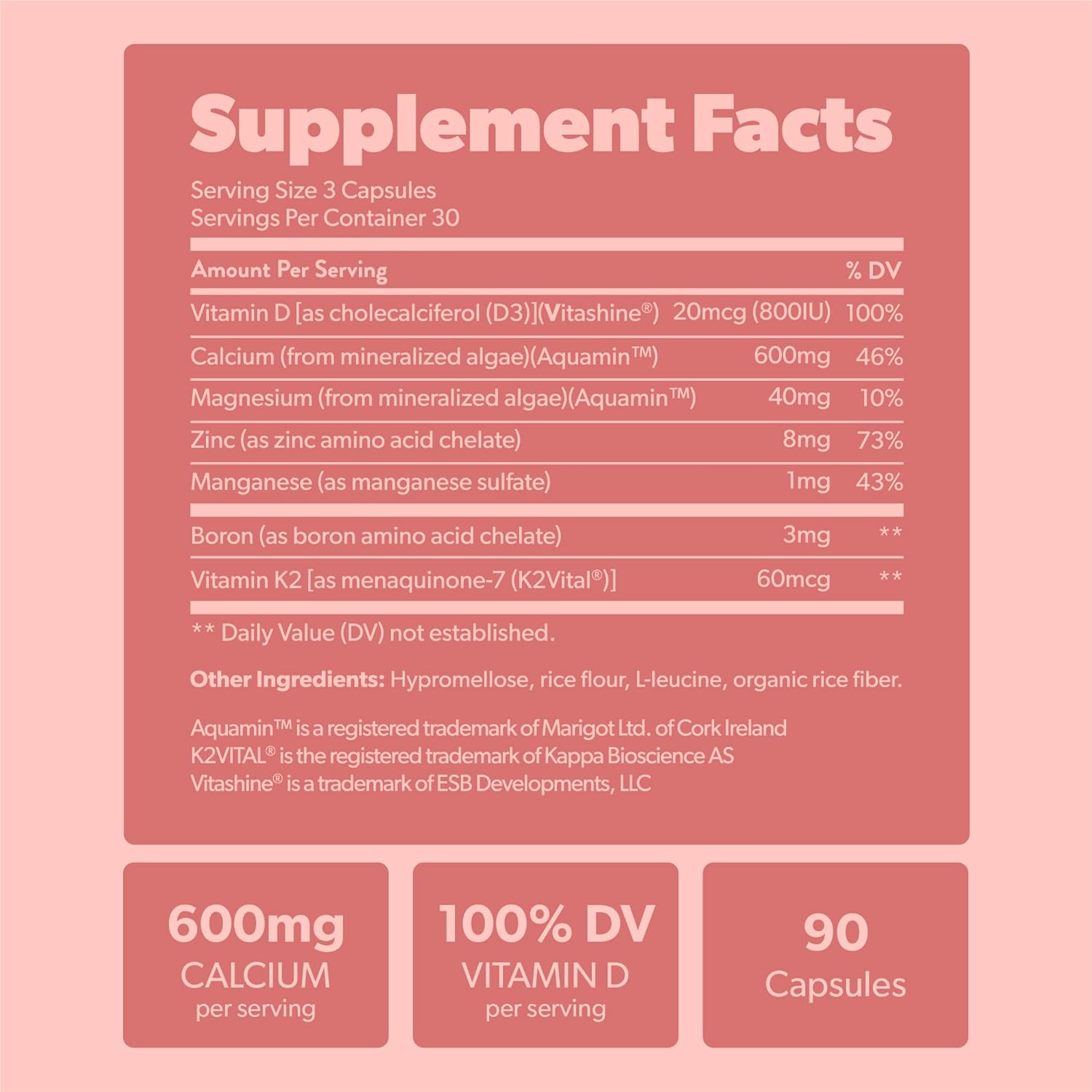 sapling Calcium Supplement - Whole Food with Vitamin K2 & D3, Magnesium, Zinc, Boron