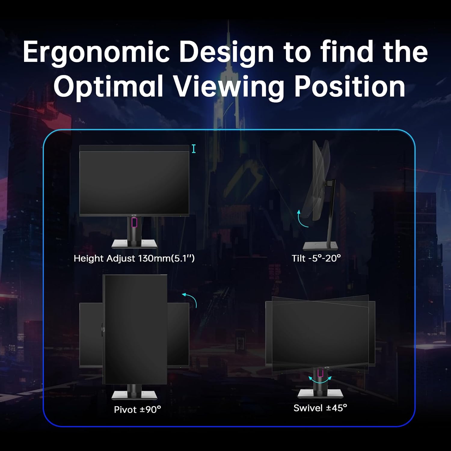 KTC 24.5 Inch Gaming Monitor, 180Hz OC 200Hz Monitor FHD, Fast IPS, H25T7 | 1080P Monitors 1ms, 128% sRGB HDR10, Adaptive Sync, HDMI DP, VESA Tilt Adjustable for Xbox PS5 Switch, HDMI Cable Inc.