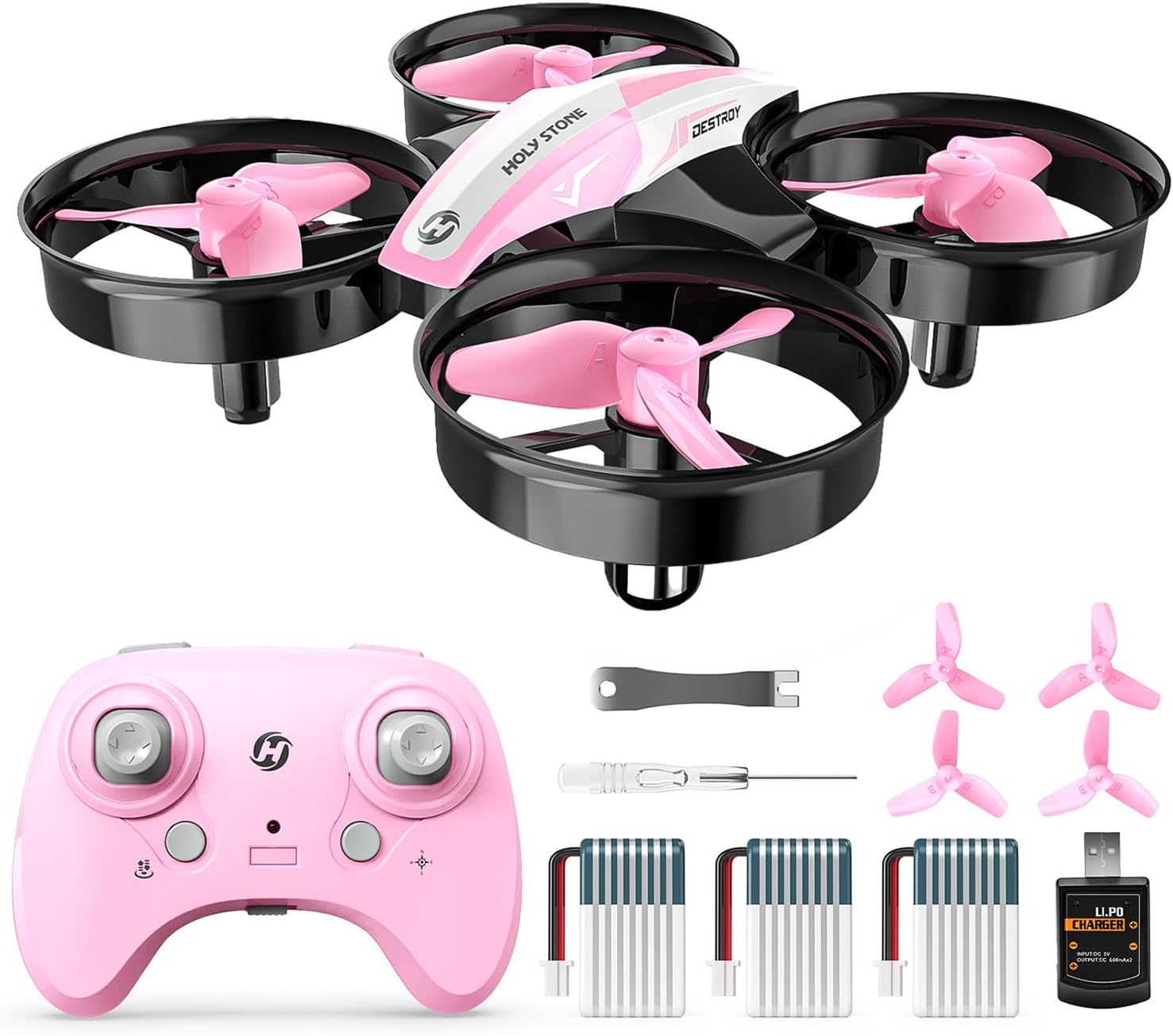 Holy Stone Mini Drone for Kids and Beginners RC Nano Quadcopter Indoor Small Helicopter Plane with Auto Hovering, 3D Flips, Headless Mode and 3 Batteries, Great Gift Toy for Boys and Girls, HS210 Blue