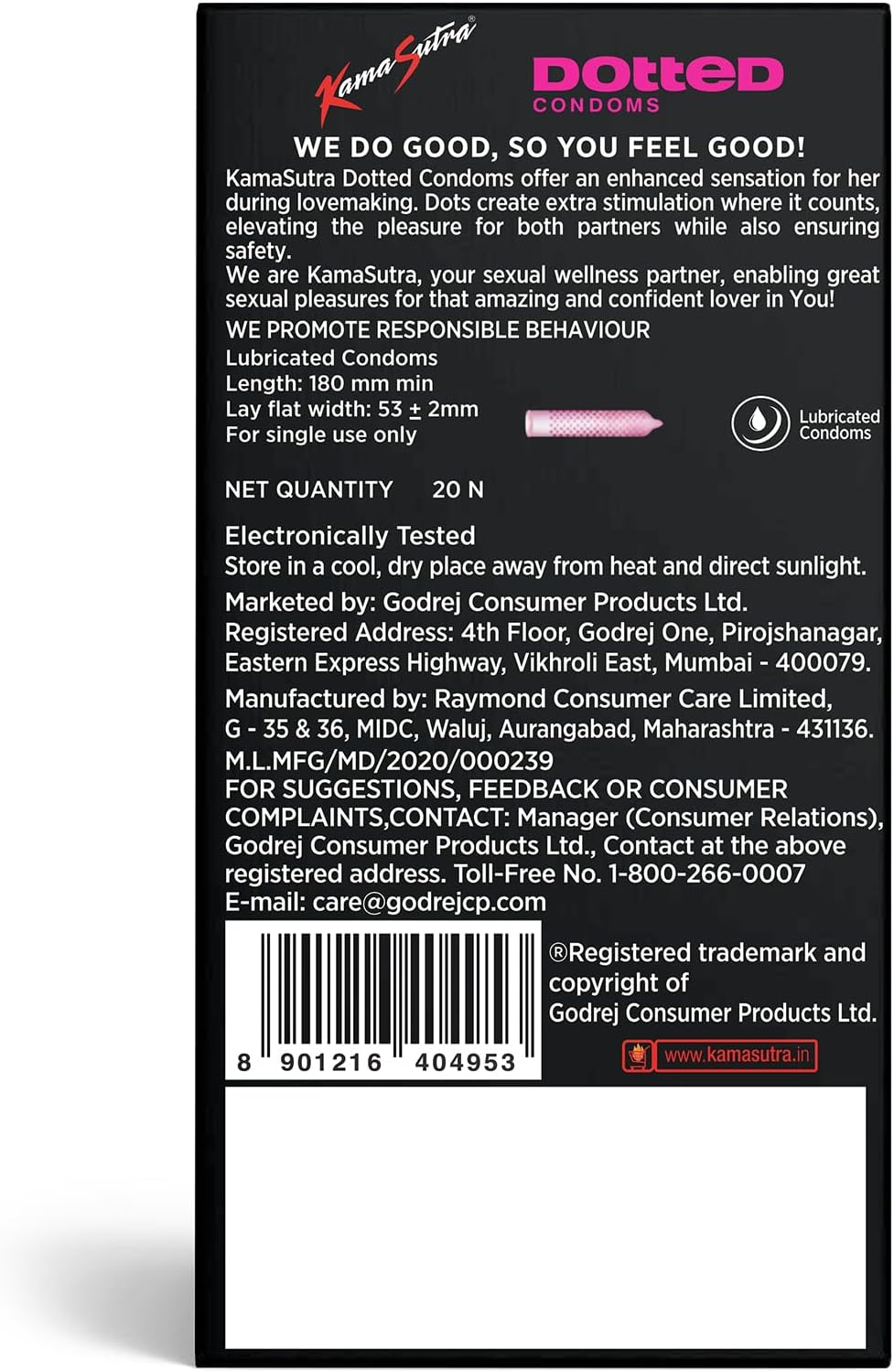 Kamasutra Dotted - 20 Condoms