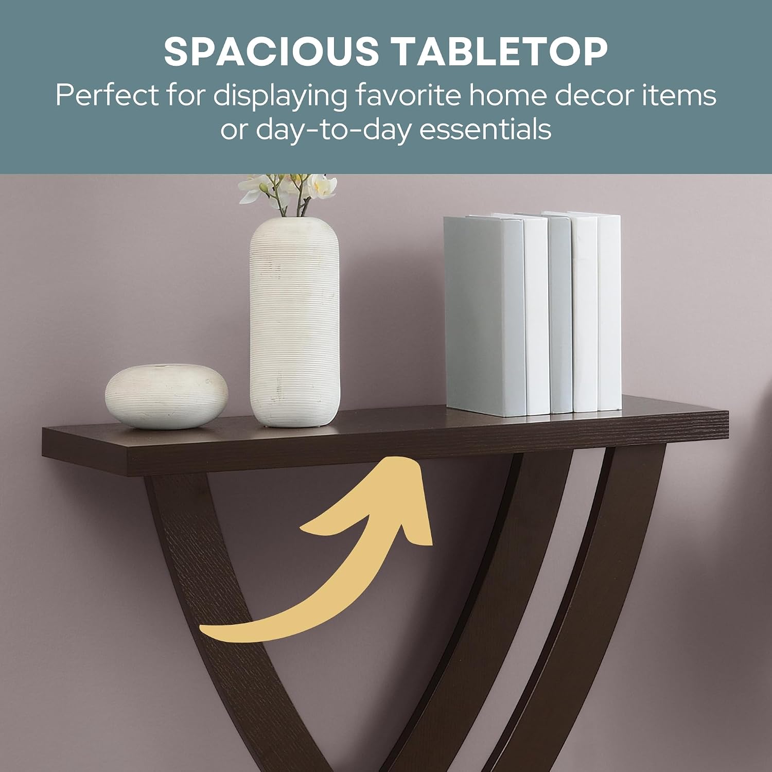 Convenience Concepts Newport Cross Step Console Table, Espresso