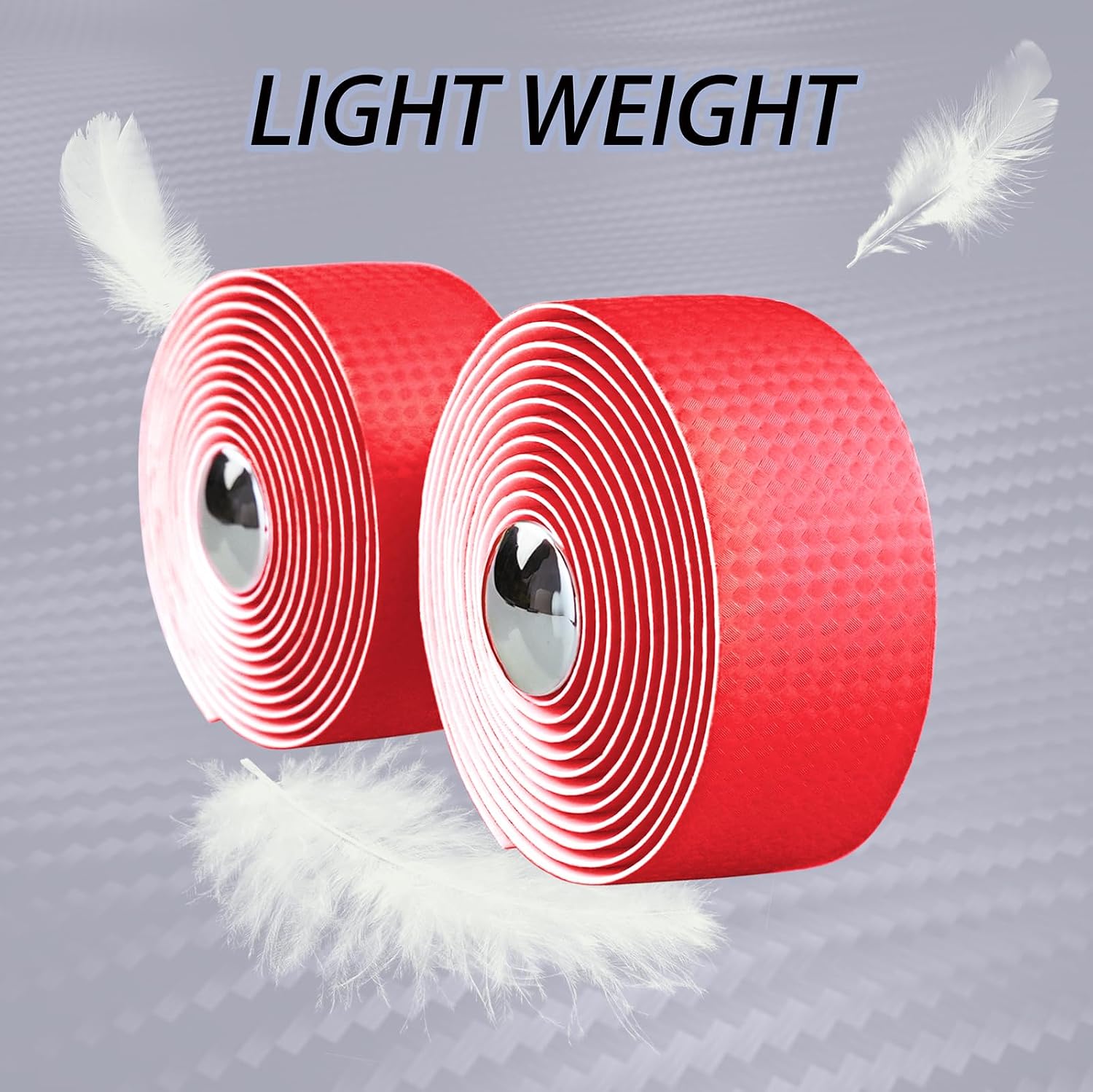 KINGOU Carbon Fiber PU Leather Road Bike Handlebar Tape Bar Tapes - 2PCS Per Set