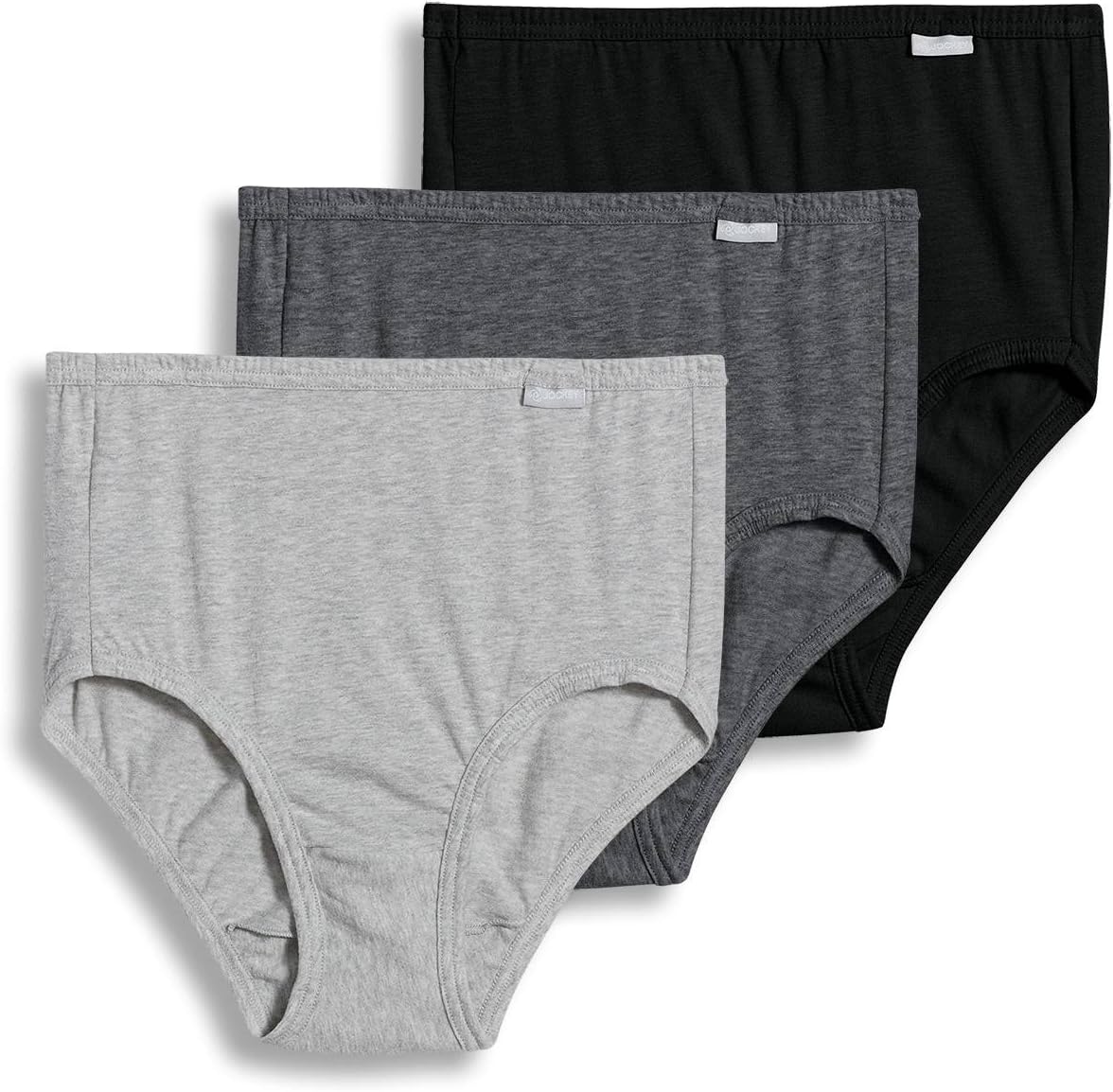 Jockey Women's Underwear 100% Cotton Elance Brief - 3 Pack