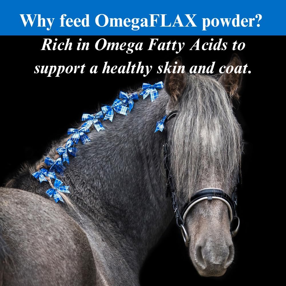 SU-PER OmegaFLAX Flax for Horses - Premium Stabilized Flax Seed Meal & Omega 3 Supplement - Supports Healthy Skin & Coat - 15 Pound