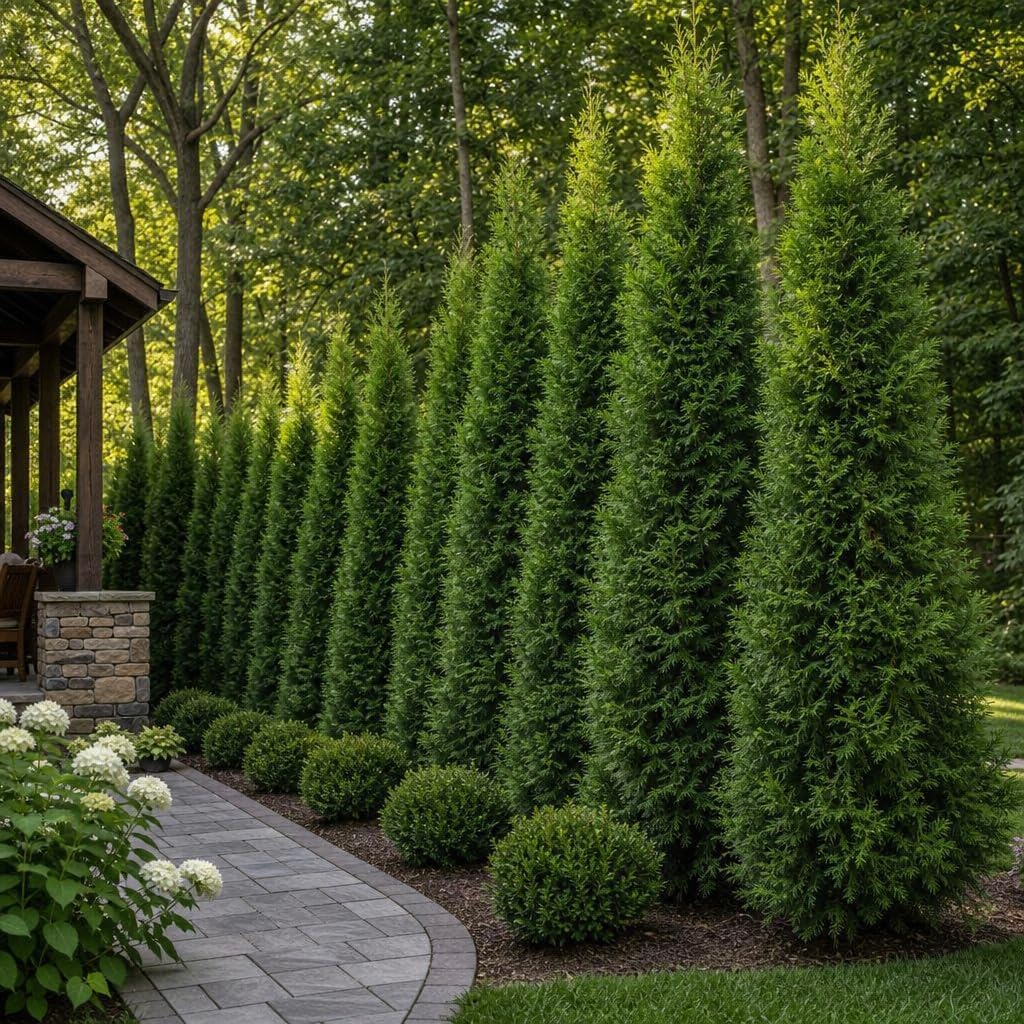 Thuja Green Giant | 40 Live Plants | Thuja standishii x plicata | Fast Growing Evergreen Trees | Privacy Hedge Plants for Landscaping
