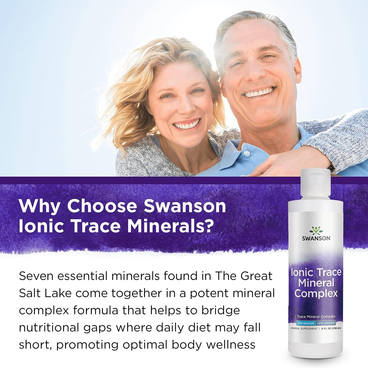 Swanson Concentrace Trace Mineral Drops 8oz-Complete Mineral Complex for Energy, Hydration, & Electrolyte Balance Over 72 High Absorption Ionic Minerals Such As Magnesium, Potassium, Calcium | For Energy, Hydration, and Electrolyte Balance over 72 High A…
