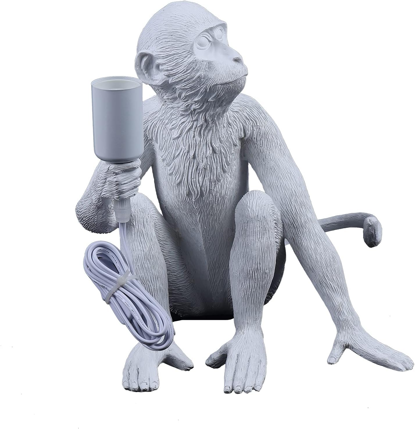 Resin Hemp Rope Monkey Table Light Retro Edison Monkey Desk Resin Sitting Monkey Lighting Fixture E27 for Dining Living Room Bedroom Bar Cafe