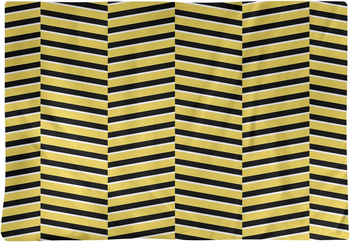 Dana Strider Black & Color Fractured Stripes Table Placemat, 18 x 14, Yellow