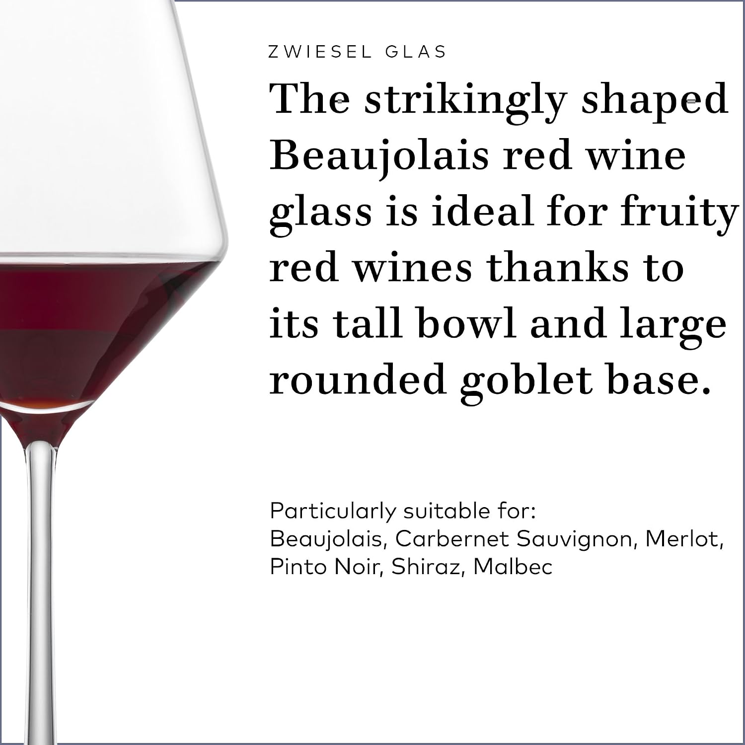 ZWIESEL GLAS Pure Beaujolais Red Wine Glasses (Set of 6), Wine Glasses for Red Wine, Dishwasher-Safe Machine-Made Tritan Crystal Glasses