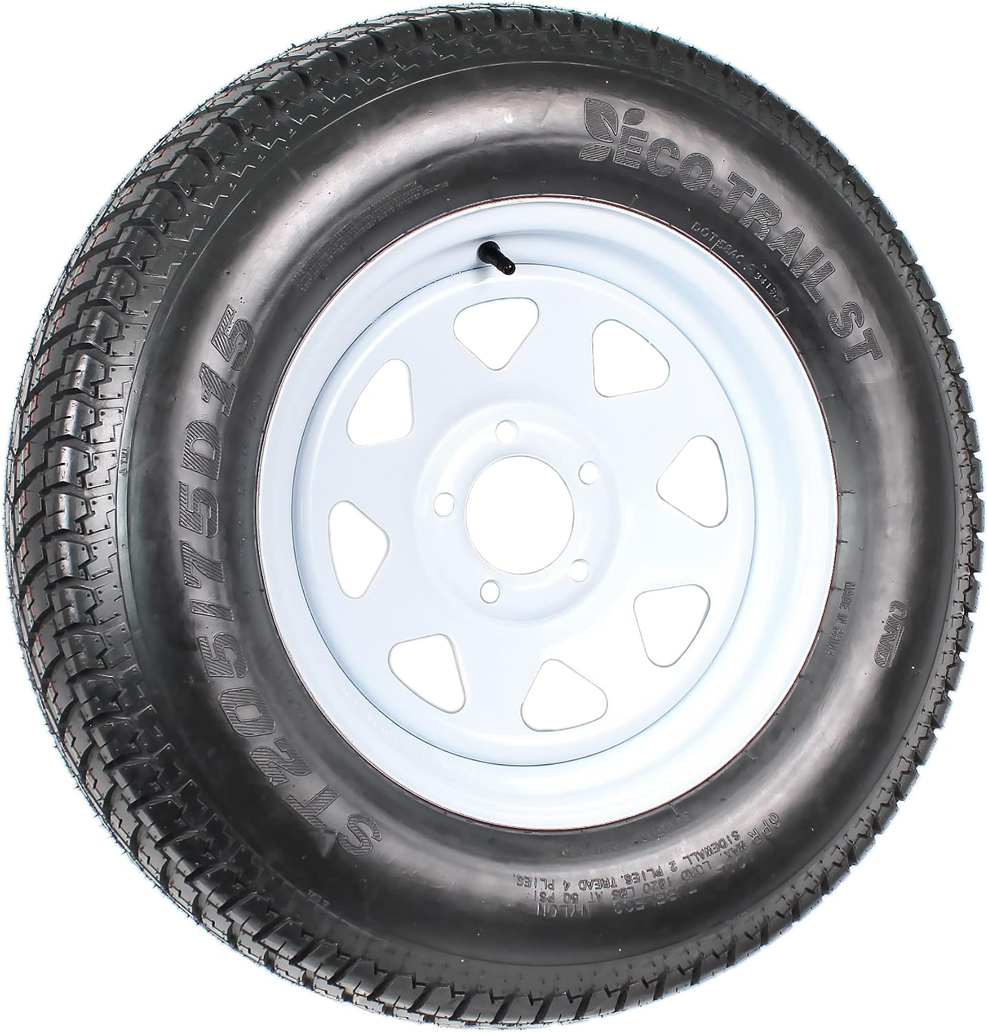 eCustomrim 2-Pack Trailer Tire Rim Assembly 205/75D15 SPECIAL BOLT PATTERN | 5 Lug On 5 Inch, ST205/75D15 Load Range C 6 Ply Tire