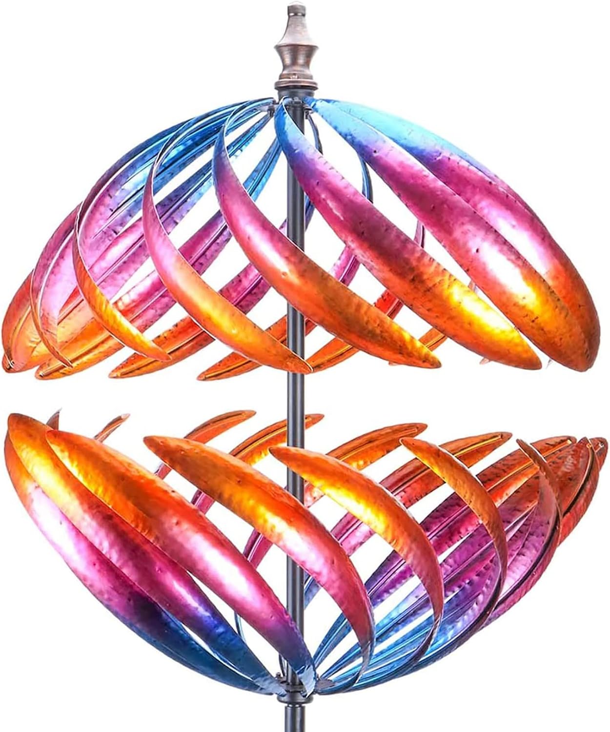 MUMTOP Wind Spinner Outdoor, Large Metal Kinetic Wind Sculptures, Blue