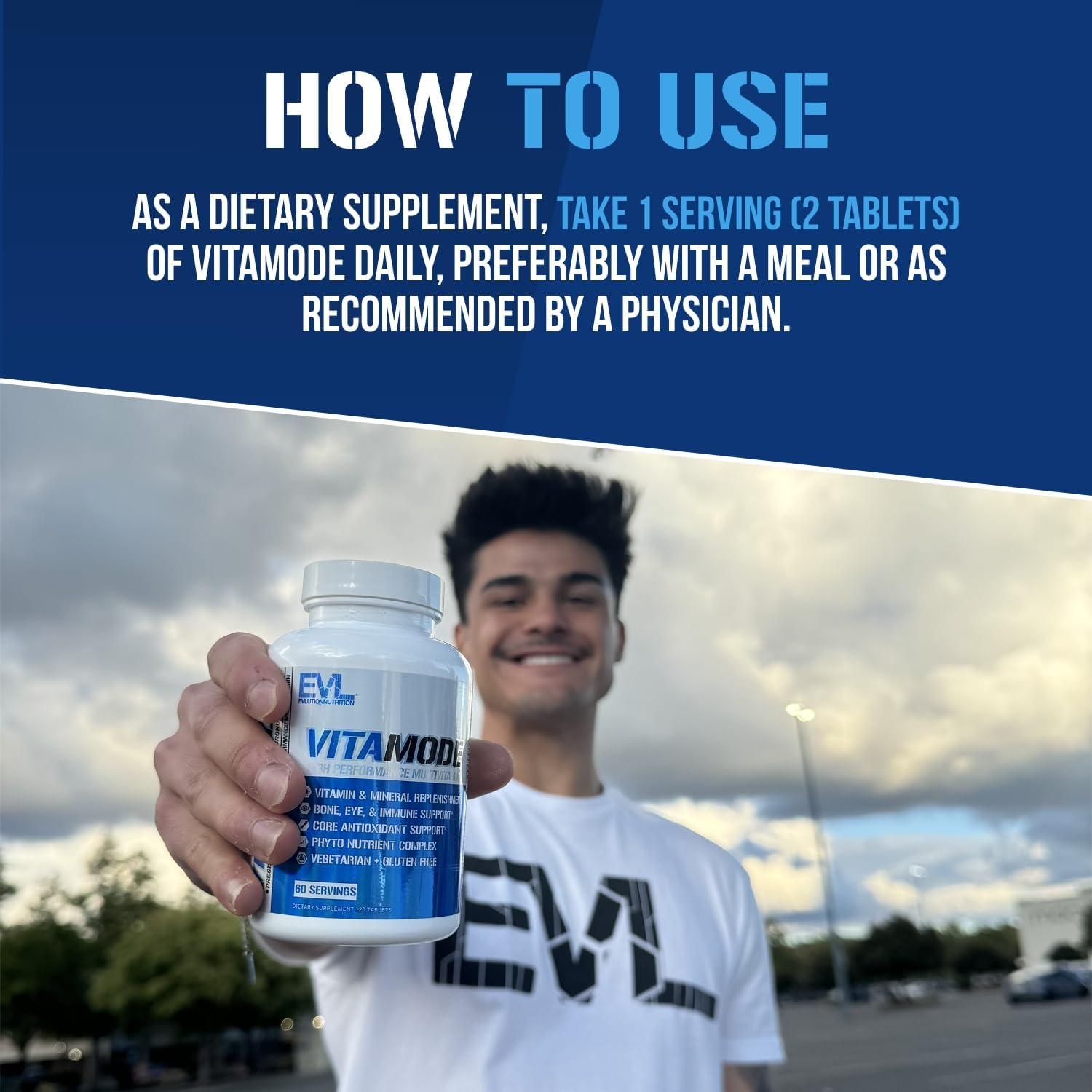 EVL Vitamode - Advanced Daily Men's Multivitamin - 60 Servings | Essential Minerals - Phytonutrient Complex - Active Mens Vitamins for Energy with