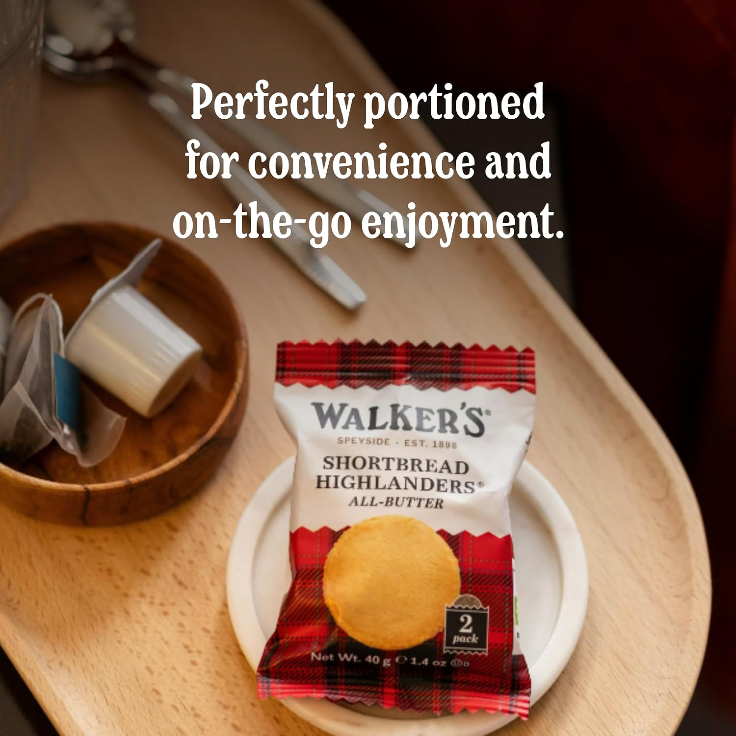 Walker's Shortbread Highlanders, Pure Butter Shortbread Cookies, Snack Pack, 1.4 Oz (Pack of 18)