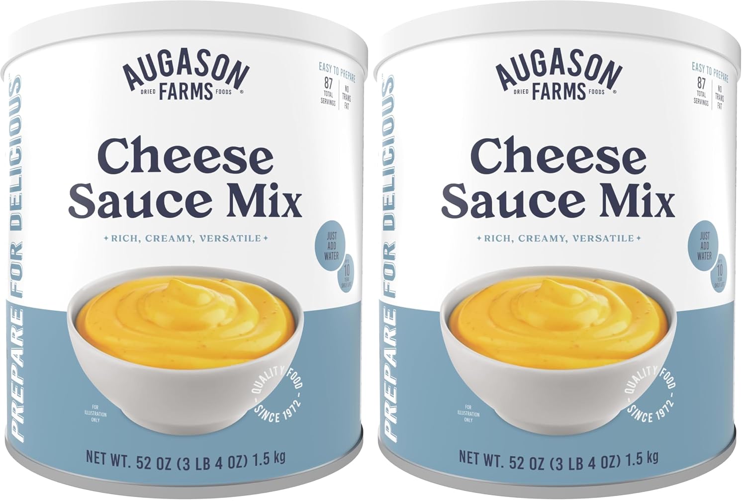 Augason Farms Cheese Sauce Mix Can | Emergency Food Supply, 87 Servings, 10 Year Shelf Life, Shelf Stable Cheddar Cheese Powder Canned Food