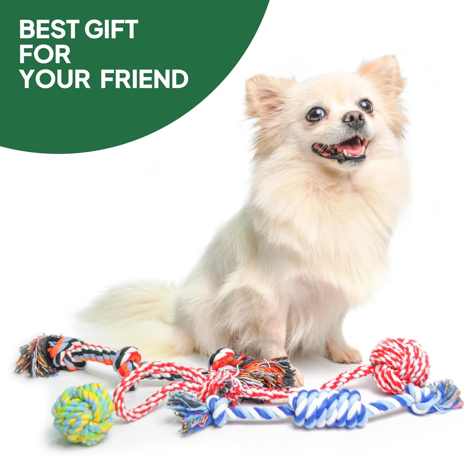 TwoEar Dog Rope Toy 4 Pack - Puppy Teething Toys for Small Breed