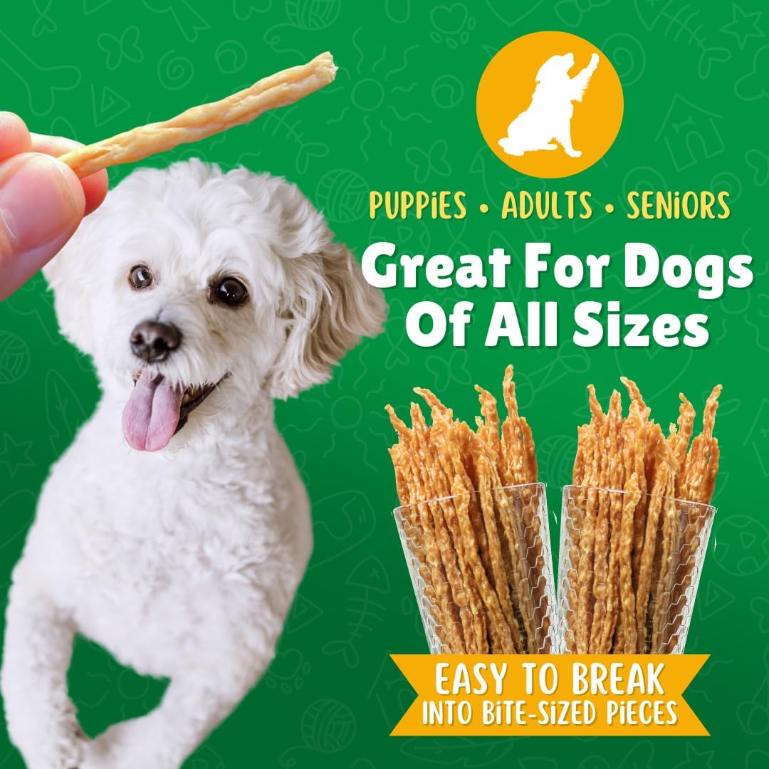 Chicken Jerky Straws Dog Treats – Chicken Sticks for Dogs Made and Sourced in The USA – Natural Single Ingredient Dehydrated Crunchy Treats for All Breeds – 28oz Bag