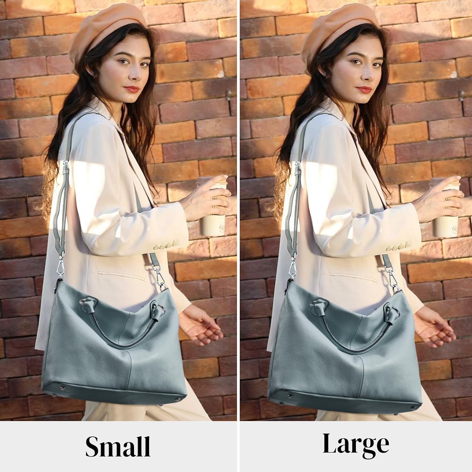 Kattee Genuine Leather Tote Purse for Women, Top Handle Satchel | Soft genuine leather tote with roomy storage and versatile carry for work, shopping, and travel.