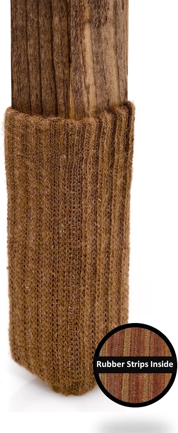 Small/Chocolate Brown, NancyProtectz Patented with Grips/Chair Leg Floor Protectors. The Original Furniture Sock