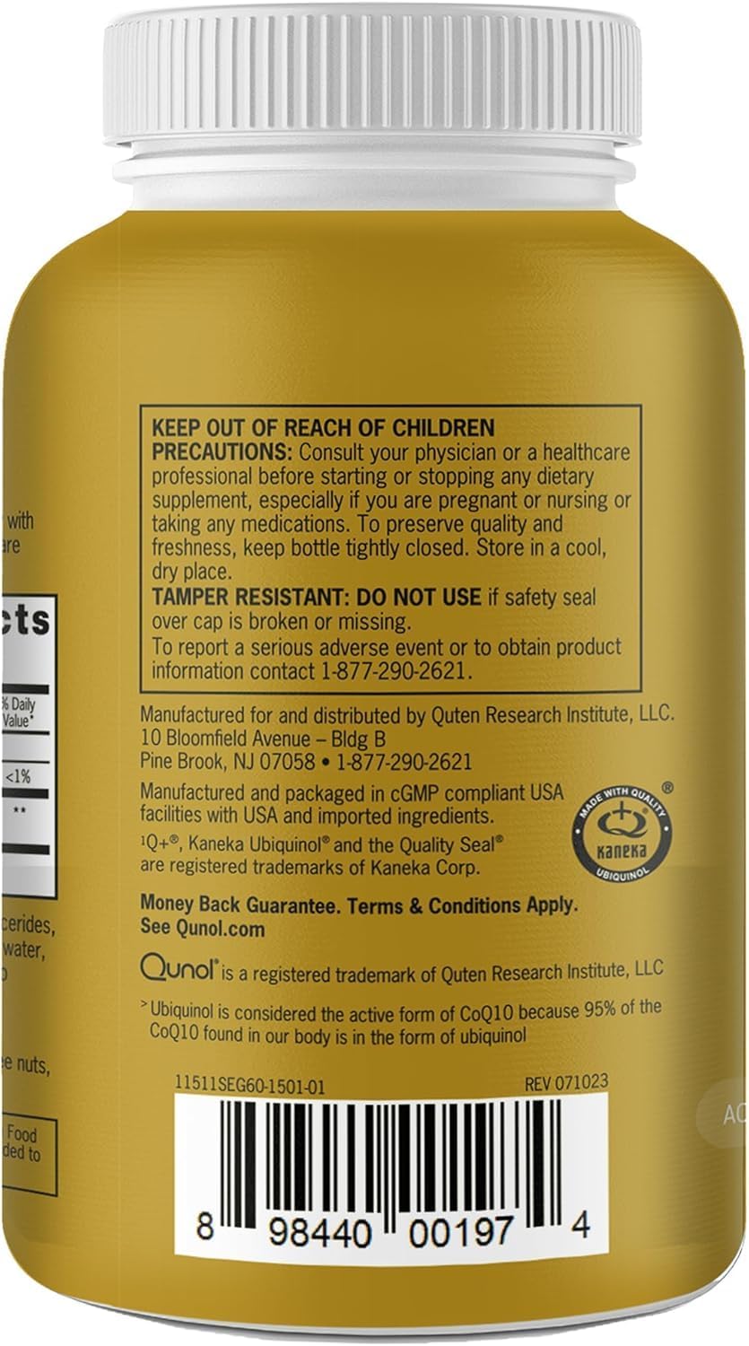Qunol Ubiquinol 100mg, Powerful Antioxidant for Heart Health, 120 Softgels | #1 Cardiologist Recommended Supplement for Heart Health, Coenzyme Q10 Supplement to support Vascular Health & Cellular Energy