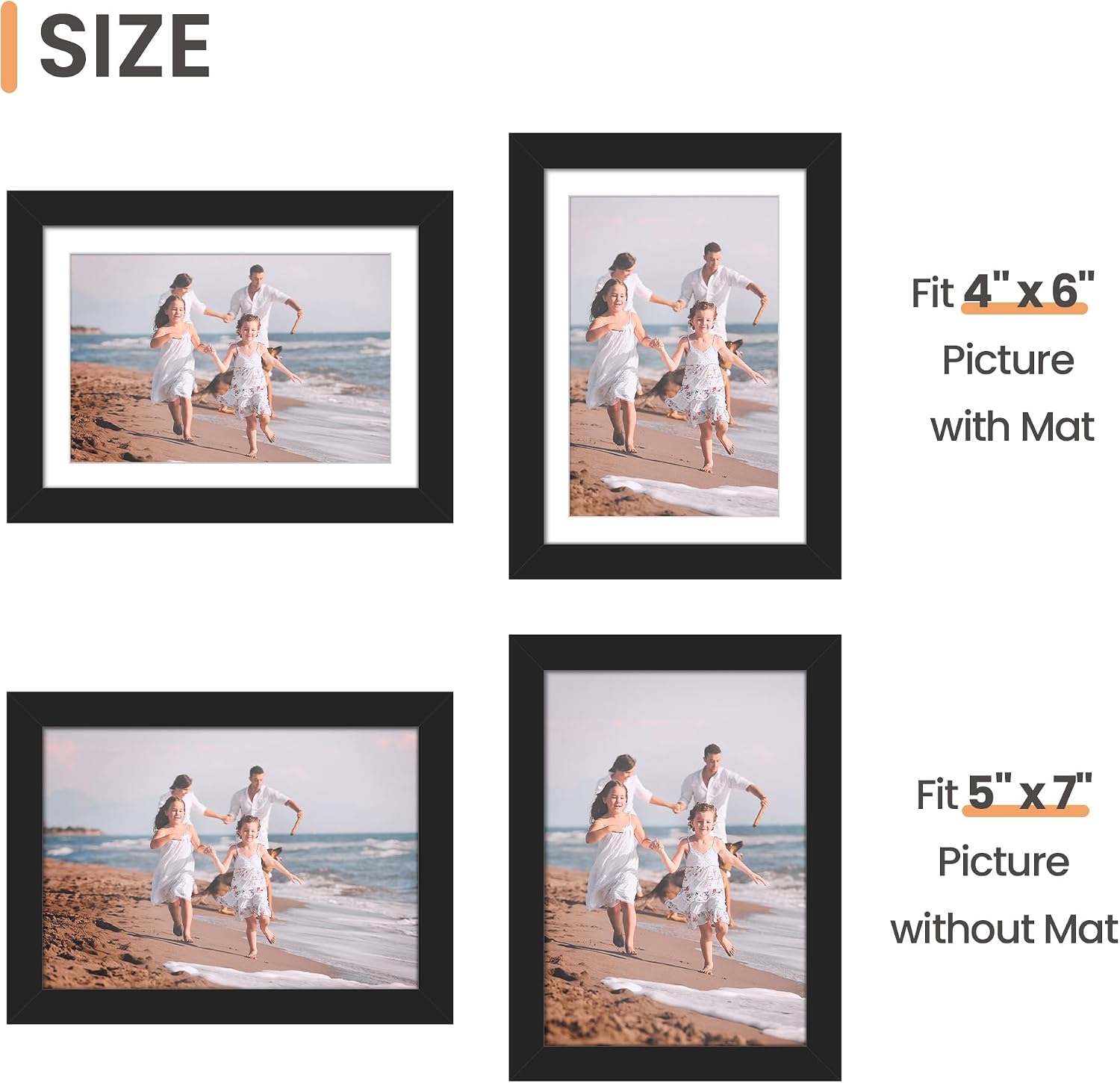 upsimples 12x12 Picture Frame, Gallery Glass Poster Frames Set of 3, Black