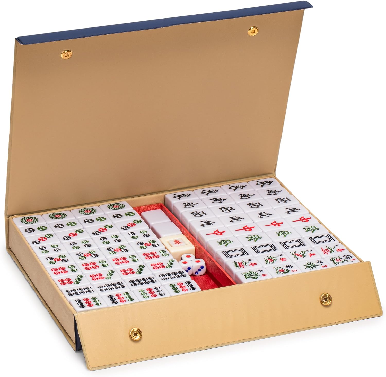 Yellow Mountain Imports Chinese Mahjong Set – Rouge Heritage – 146 Medium Tiles, Professional Set for Chinese-Style Play [中式麻將 專業套裝]