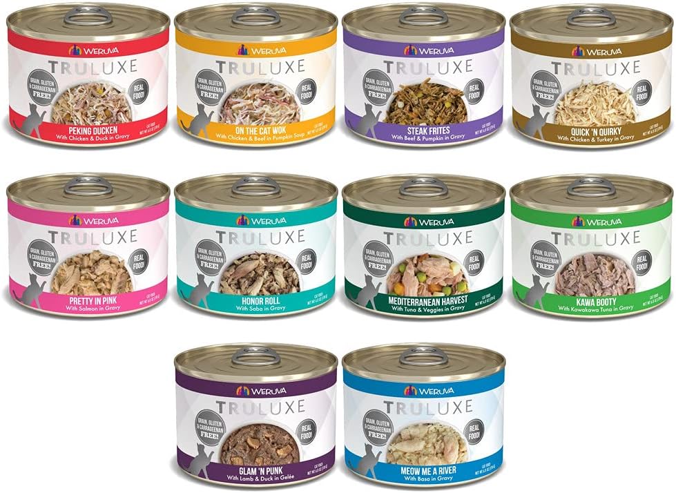 Weruva Truluxe Grain-Free Cat Food Variety Pack, 24 Cans, 6 oz
