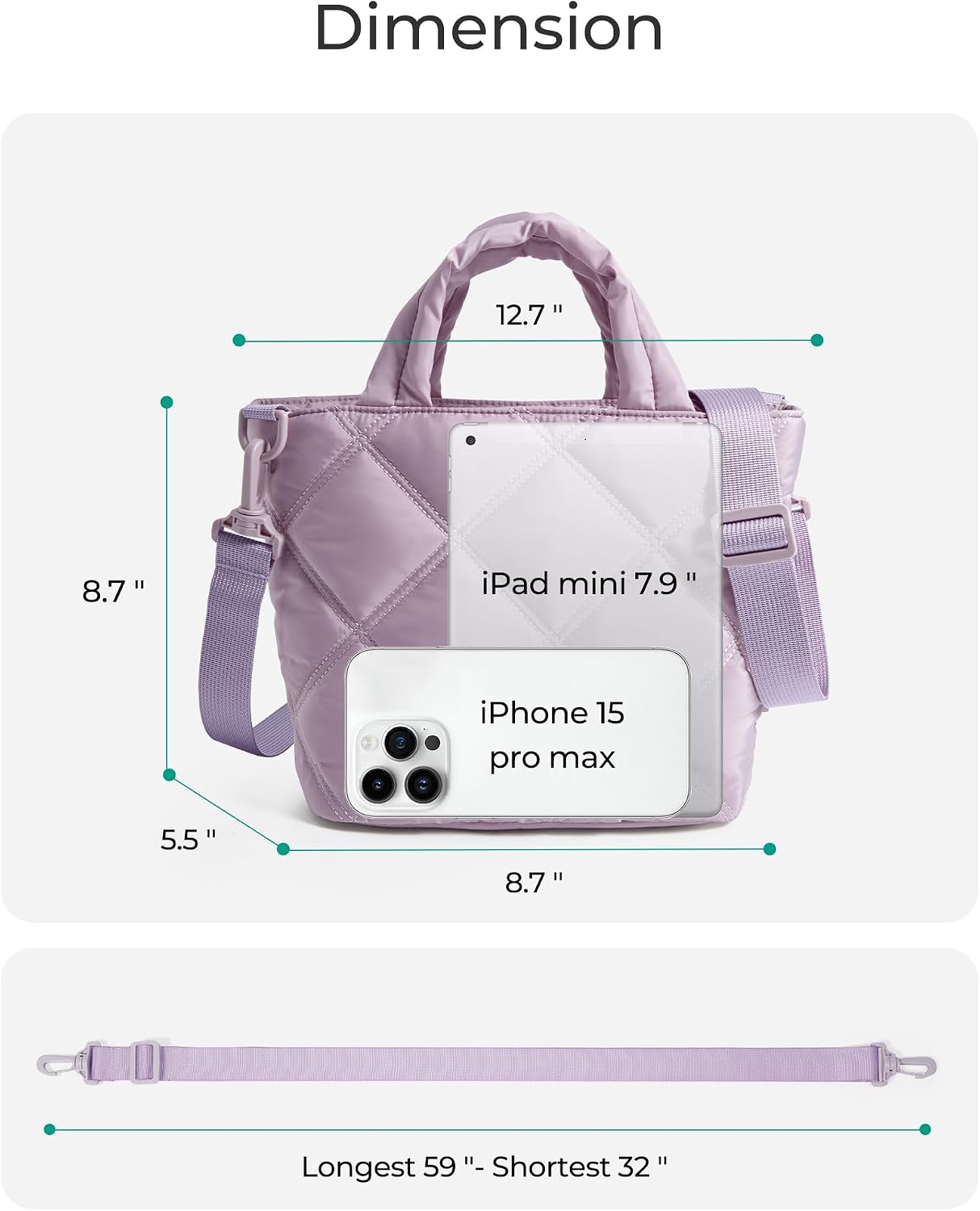 BAGSMART Crossbody Bags for Women, Lightweight Purses for Women, Quilted Puffer Tote Handbags for Daily Use,Shop,Travel