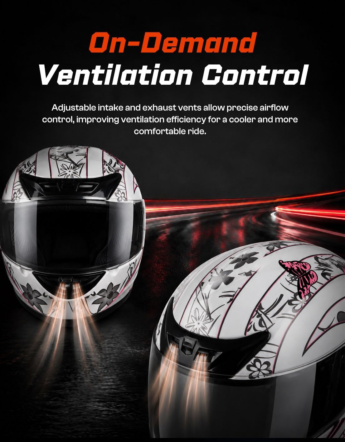 TCMT Full Face Helmet for Adult Men & Women, DOT Approved