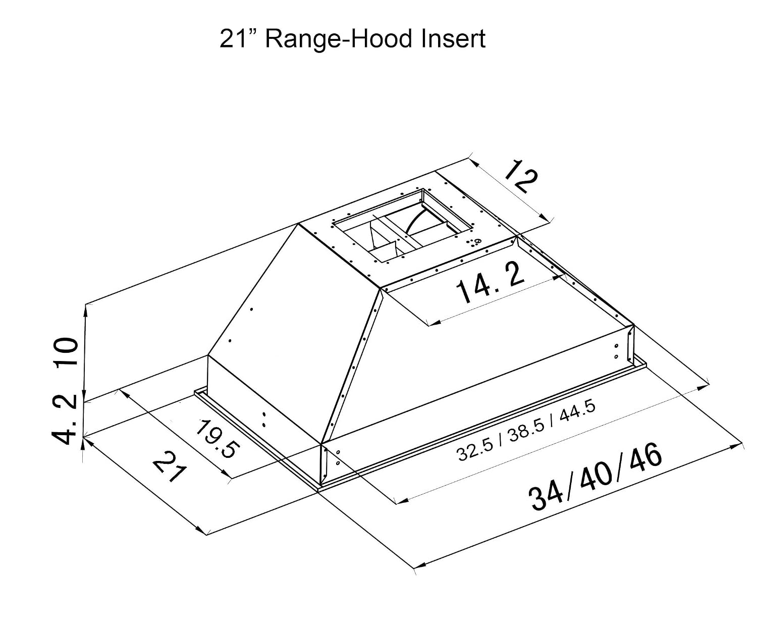 ZLINE 34" Ducted Wall Mount Range Hood Insert in Stainless Steel (721-34)