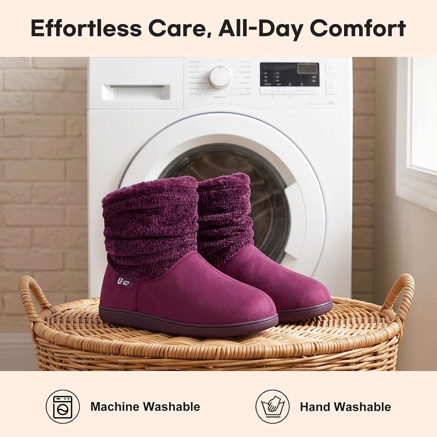 LongBay Slippers Boots for Women Warm Winter Fuzzy Bootie House Shoes Gifts