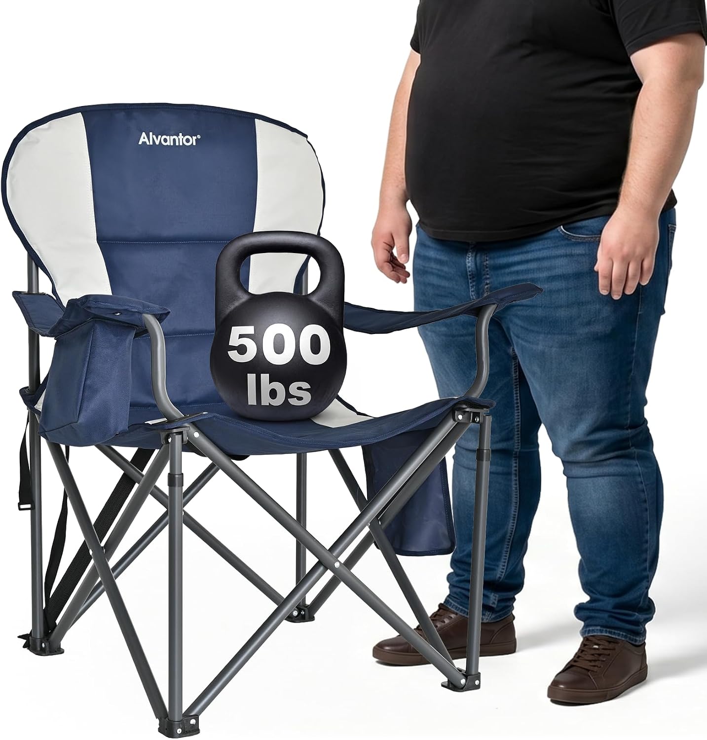 Alvantor® Camping Chair, Full Mesh Folding Beach Chair Breathable High Back Portable Lawn Chair for Outdoor, Armrest, Cup Holder, Easy Use Seat for Travel, Fishing, Pinic, Sports Event, 24"x31"x38"